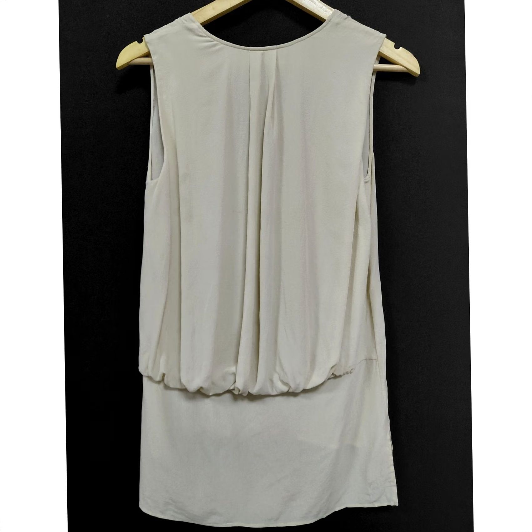 Trippen Crippen Lea Top 100% Silk Beige Sleeveless Women's Size S Size S / US 4 / IT 40 - 2 Thumbnail