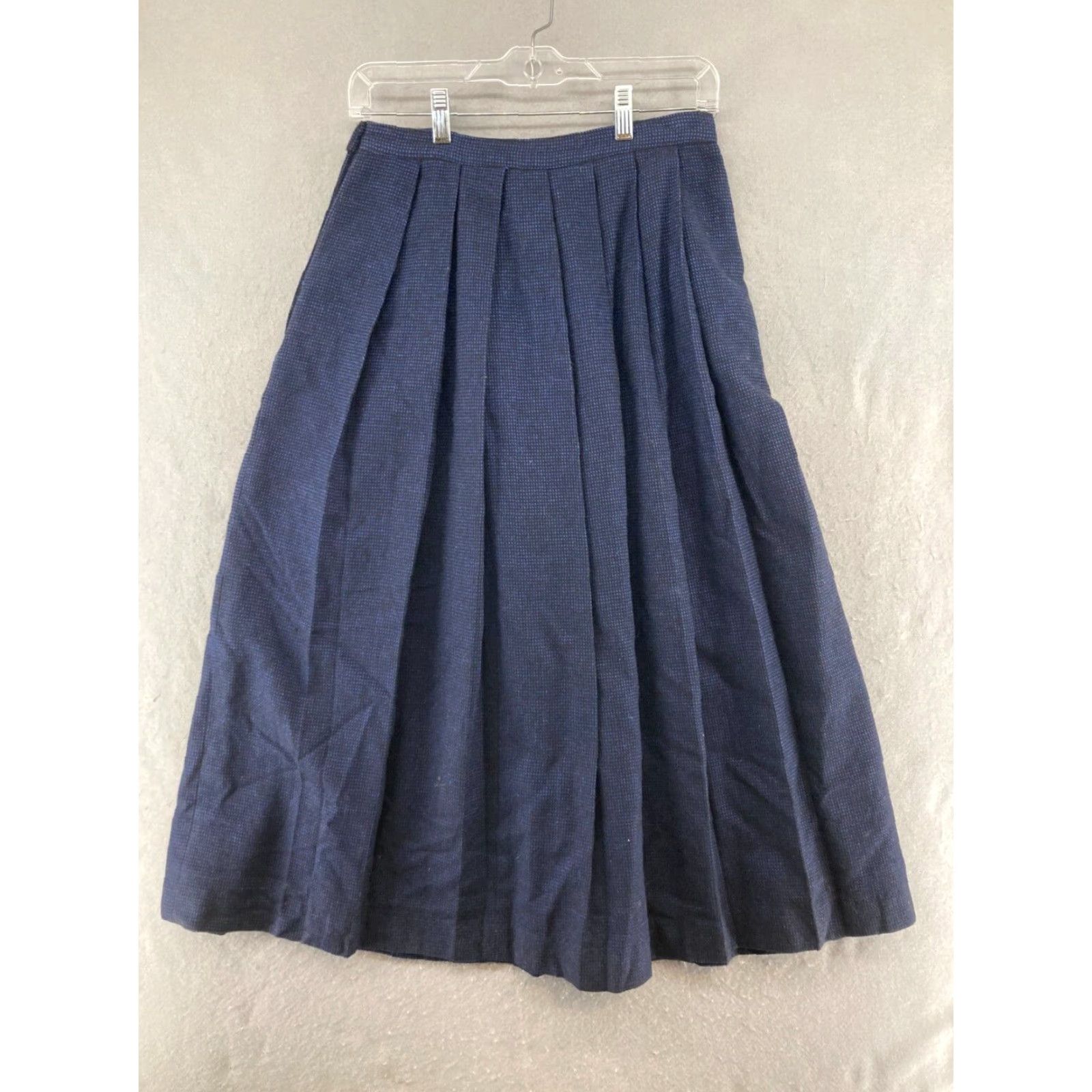 Vintage VINTAGE Rafaella Wool Skirt 8 Blue Pleated Midi 80s 90s Womens Size 30" / US 8 / IT 44 - 7 Thumbnail