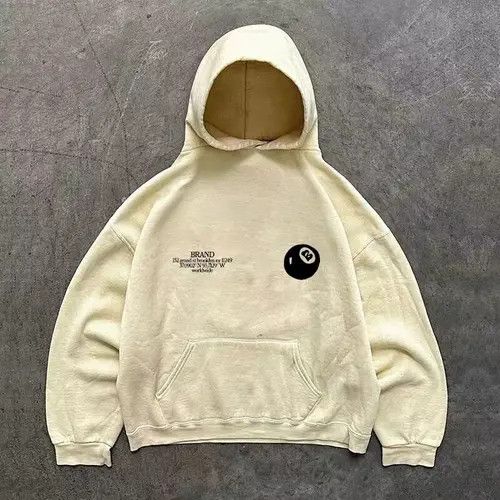 Japanese Brand × Vintage Apricot retro billiard print loose and versatile hoodie Size US L / EU 52-54 / 3 - 2 Thumbnail