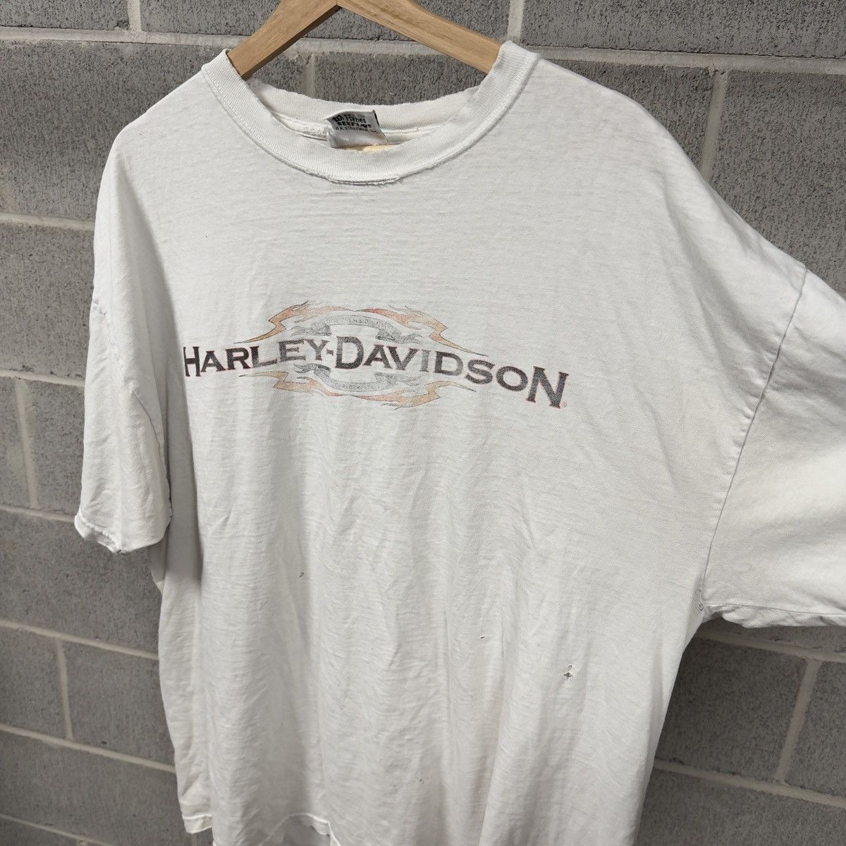 Harley Davidson Thrashed Faded Distressed Harley Shirt ERD Grunge Biker WCC Size US XXL / EU 58 / 5 - 4 Thumbnail