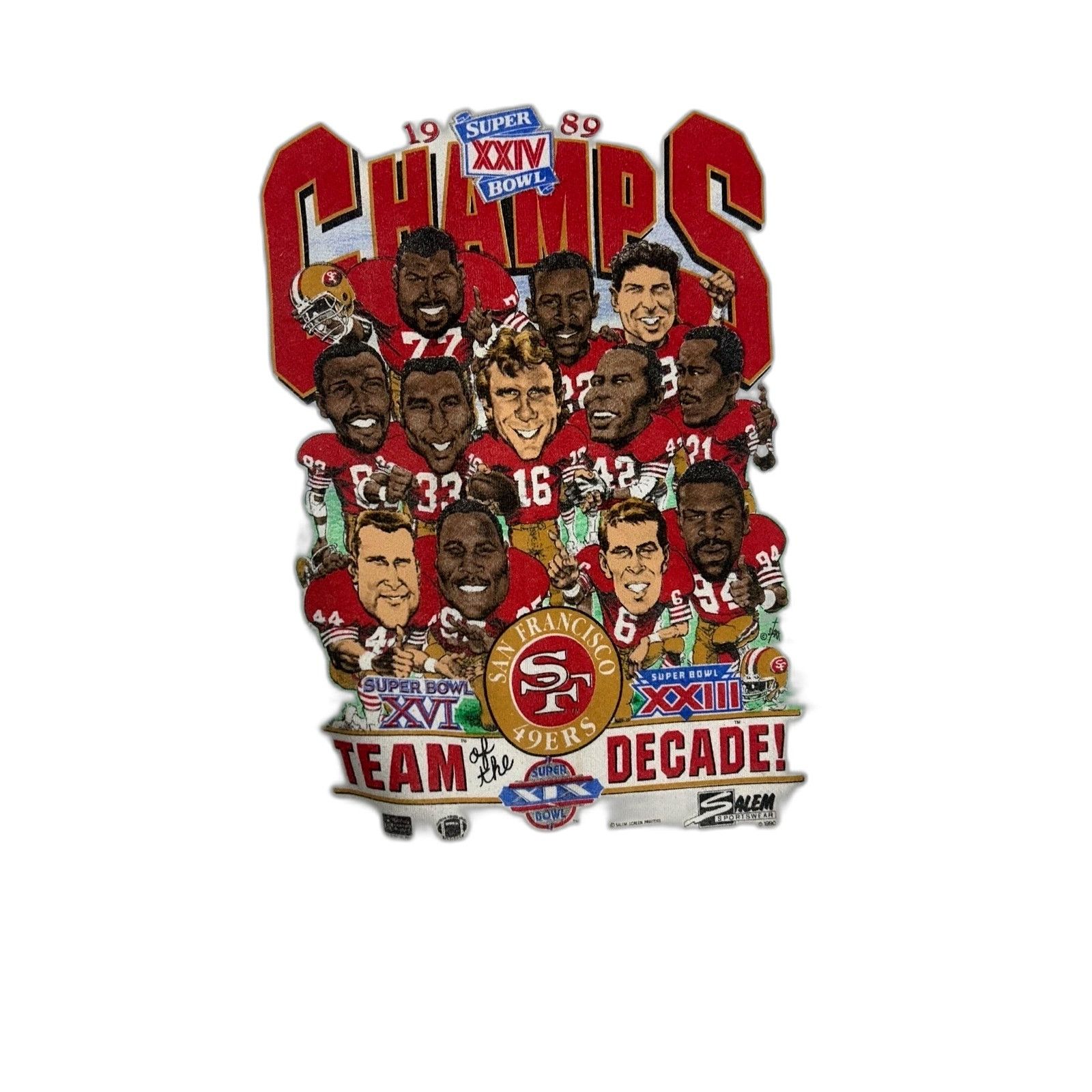 Gildan Vintage 1989 Superbowl Champs Nfl San Francisco 49Er Graphic Size US XL / EU 56 / 4 - 2 Thumbnail