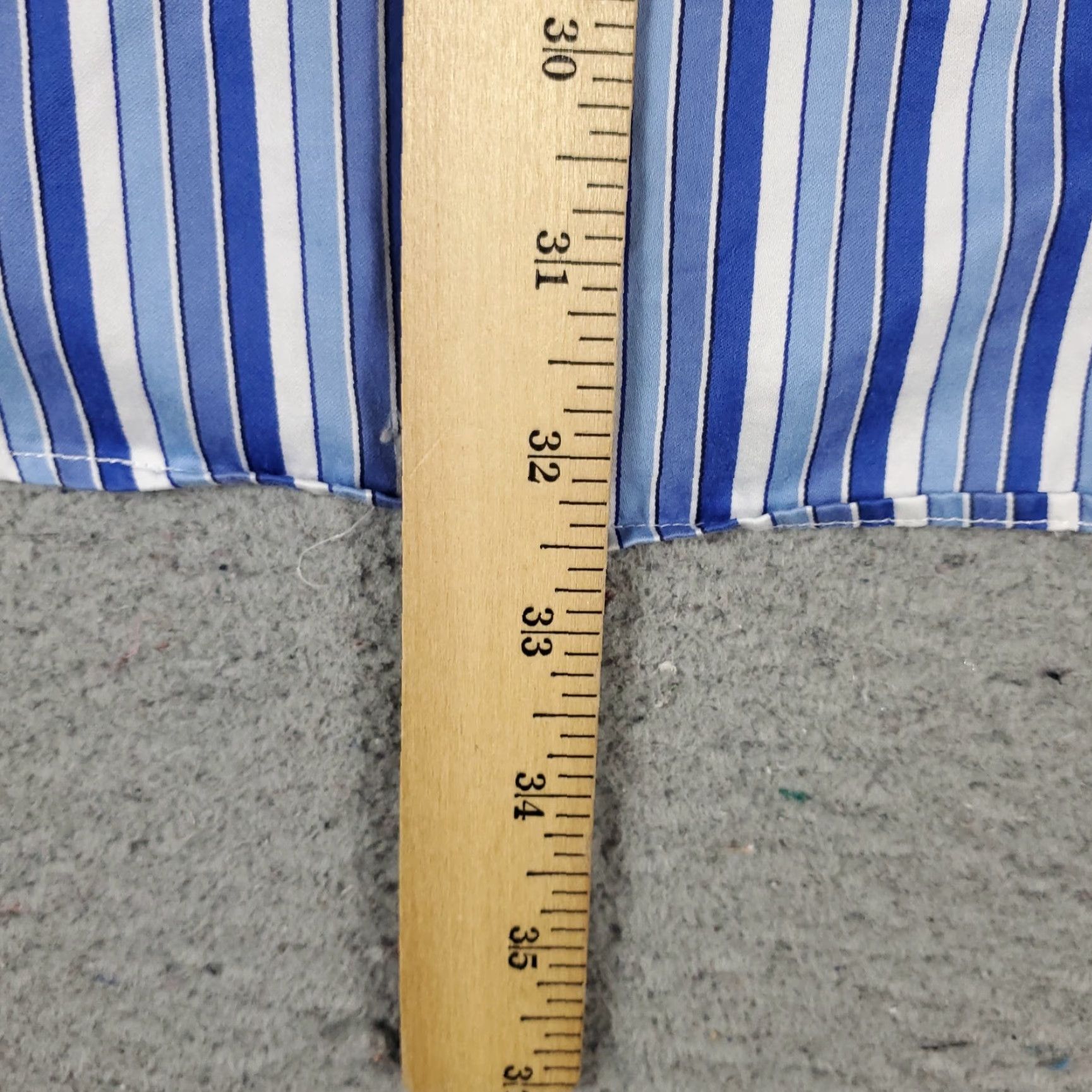 BUGATCHI Bugatchi Uomo Dress Shirt Mens Size 18 Blue Striped Long Sleeve Button Up Classic Casual Modern Size 48R - 4 Thumbnail