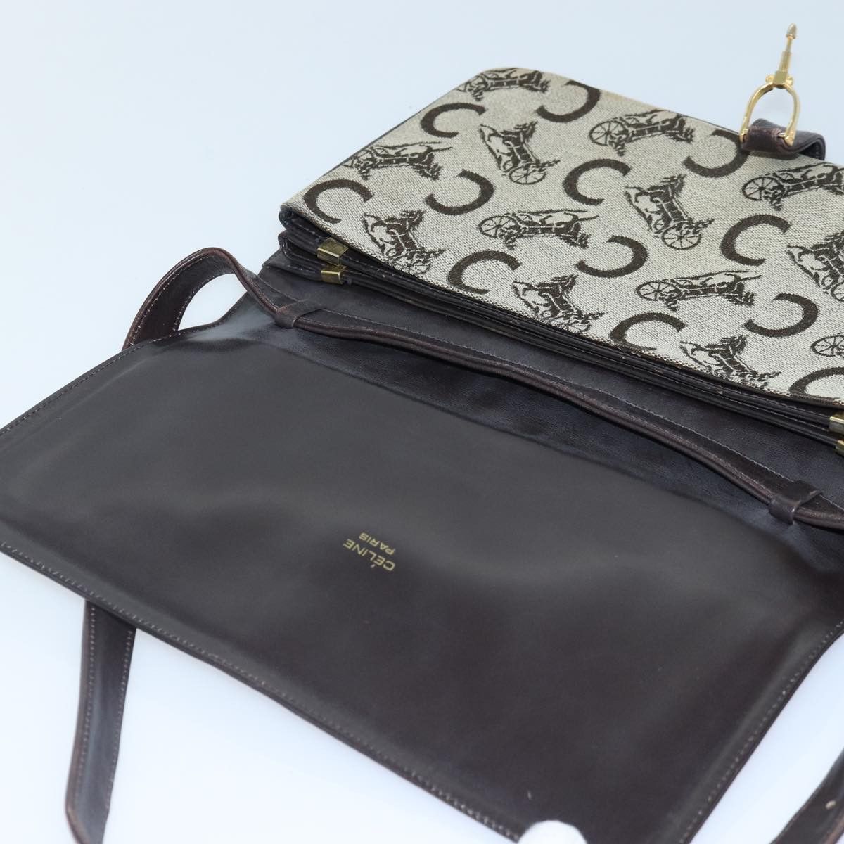 Celine CELINE C Saluki Shoulder Bag Canvas Beige Size ONE SIZE - 11 Thumbnail