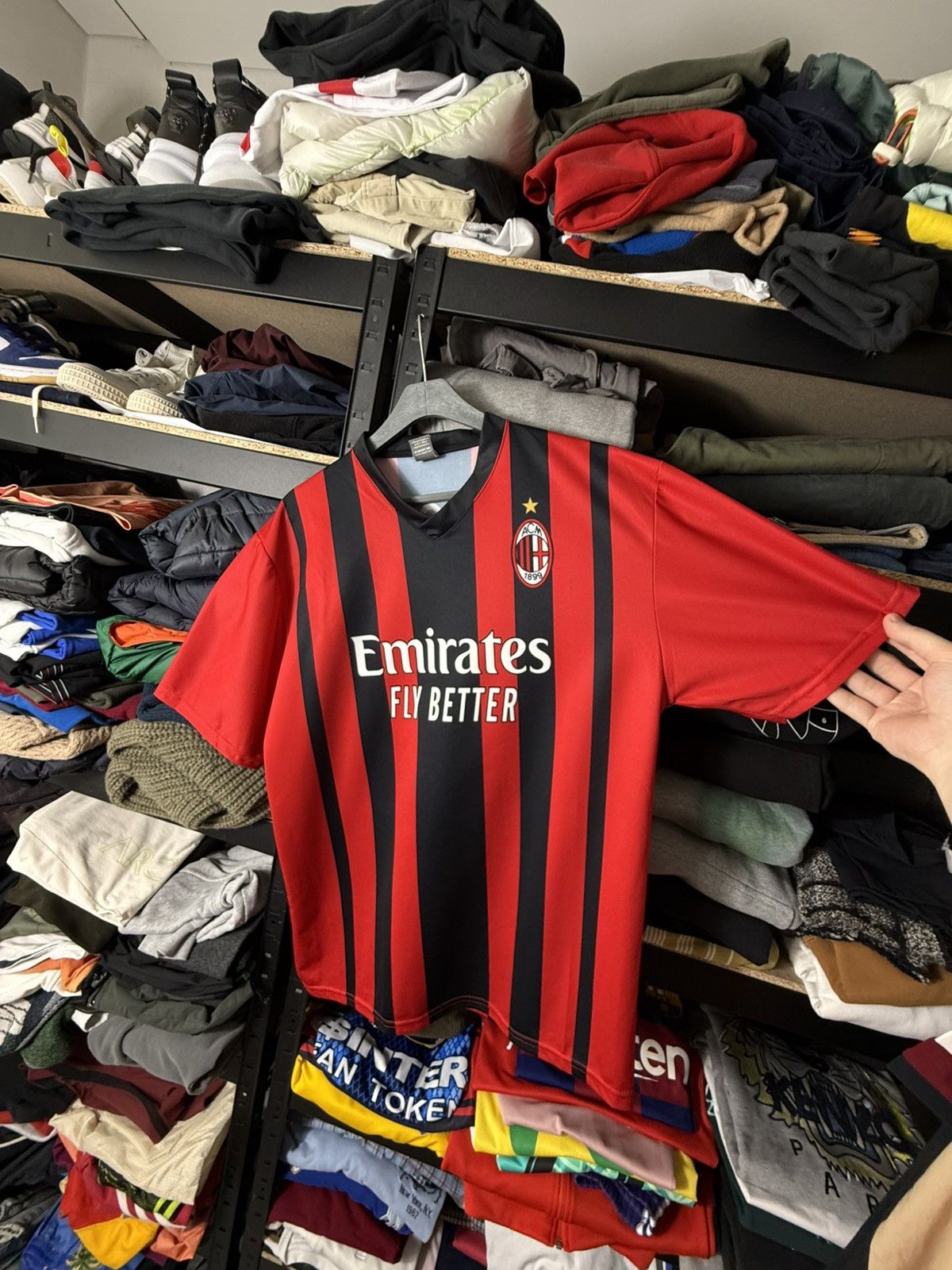 Umbro AC Milan Giroud #9 Jersey 2022 Soccer Shirt Black Football Size US L / EU 52-54 / 3 - 5 Thumbnail