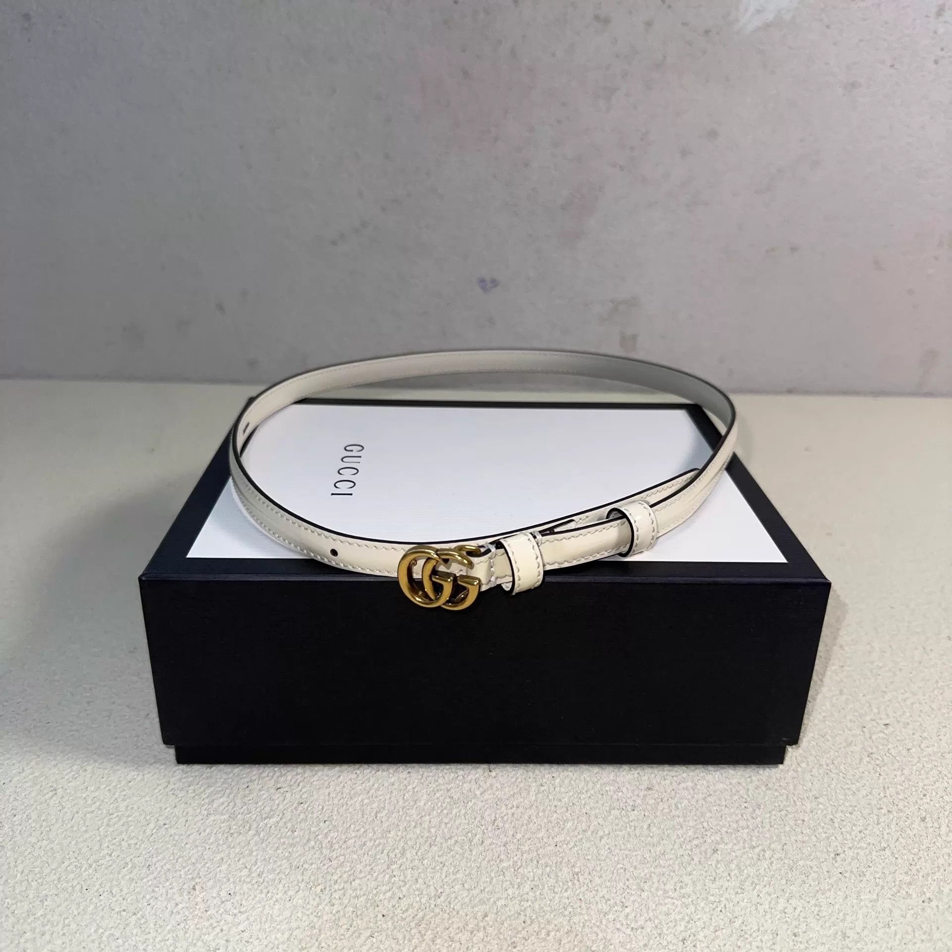 Gucci GUCCI GG Marmont Double G buckle white women's belt 1.2cm Size ONE SIZE - 2 Thumbnail