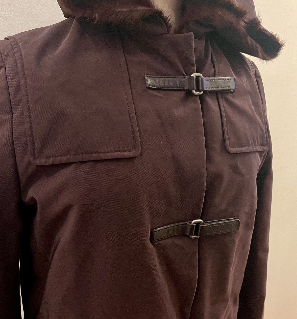 Prada Prada fw99 iconic brown nylon fur lined coat Size M / US 6-8 / IT 42-44 - 7 Thumbnail