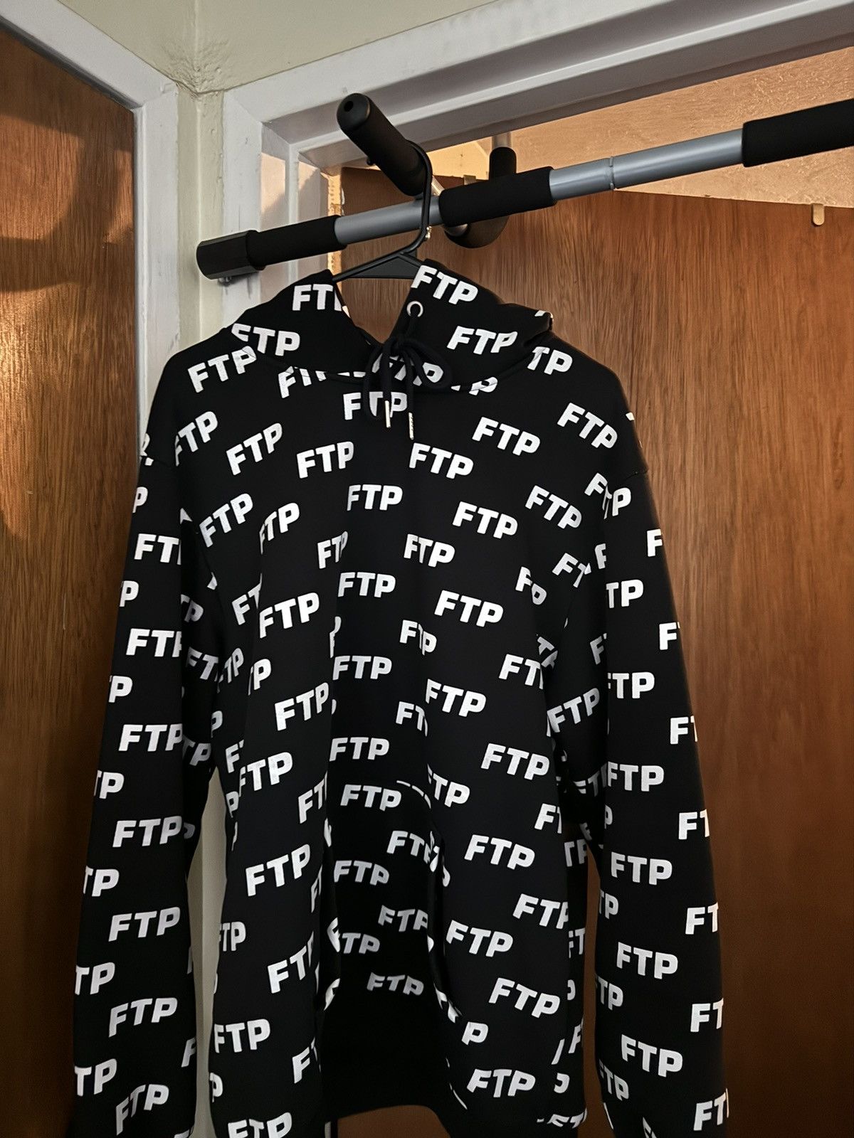 image of Fuck The Population Ftp All Over Hoodie in Black, Men's (Size Large)