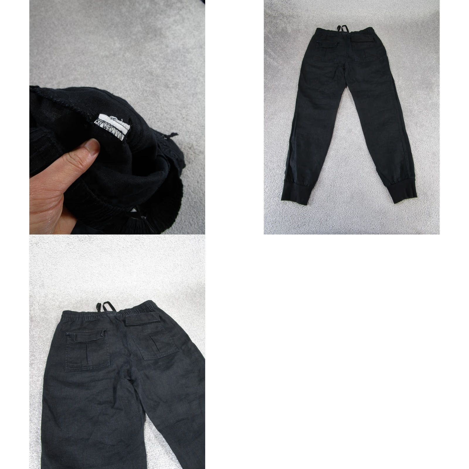 Lord & Taylor VINTAGE LORD & TAYLOR Pants Womens XS Black Solid Drawstring Jogger Tapered Knit Flat Front Size 26" / US 2 / IT 38 - 8 Thumbnail