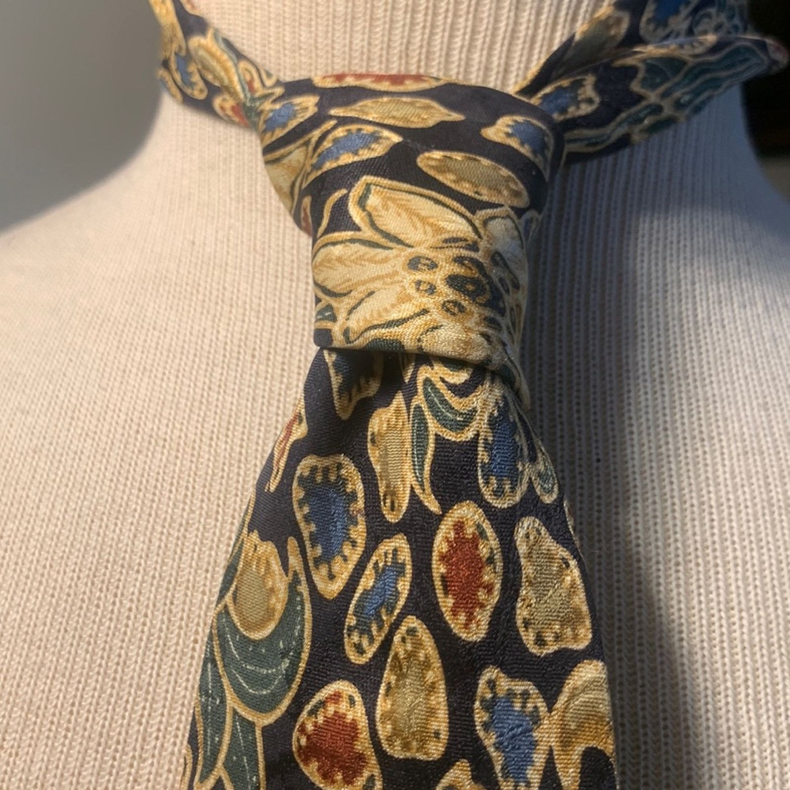 Guy Laroche 80’s Guy Laroche Paris silk batik print necktie Size ONE SIZE - 1 Thumbnail