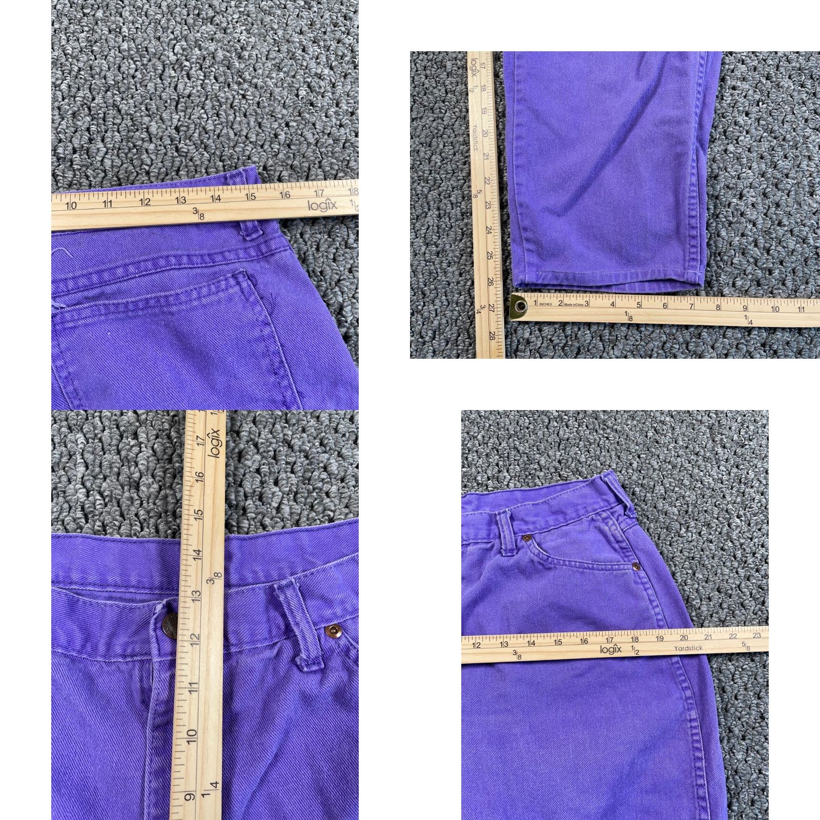 Vintage VTG 90s Flynn High Waisted Mom Jeans Women's 31 x 26 Purple USA Made Hipster Jeans Size 24" / US 00 / IT 34 - 8 Thumbnail