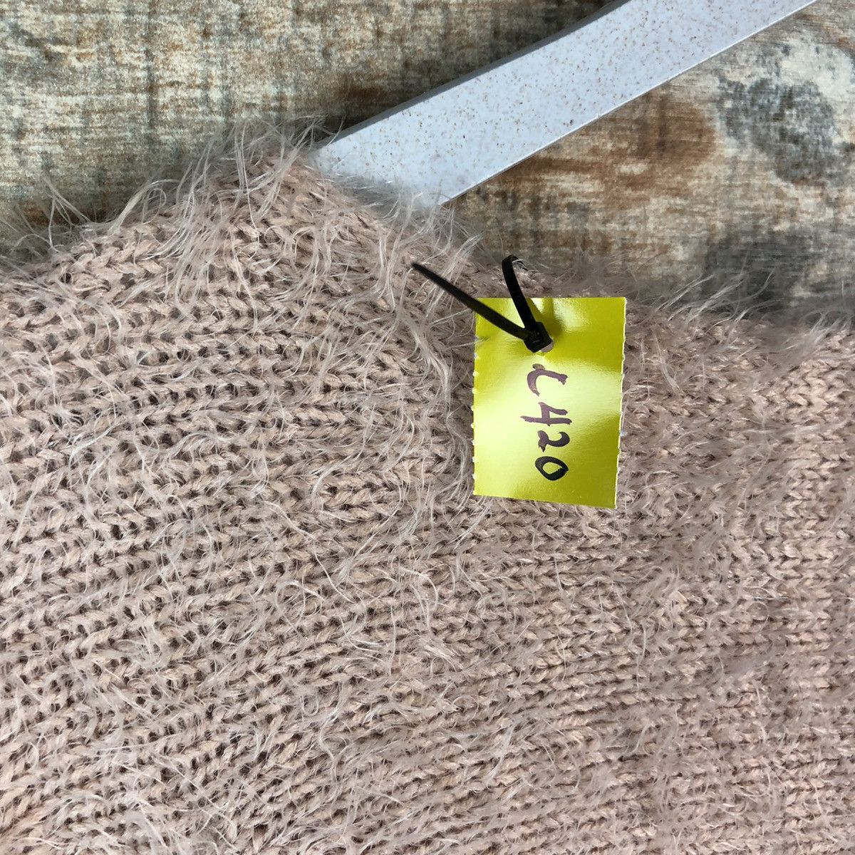 DLL N’or Pink Mohair shaggy fur Knitwear #C420