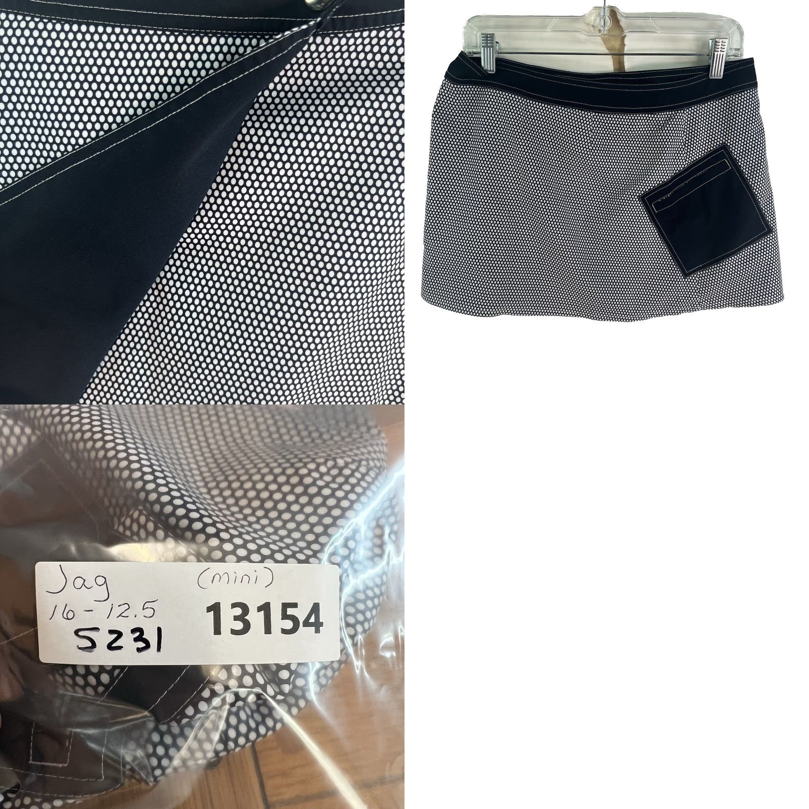 Vintage VINTAGE JAG Active Performance Women's Mini Skirt SZ L 32 Black/White Check Stretch Casual Summer Sports Size 36" / US 14 / IT 50 - 8 Thumbnail