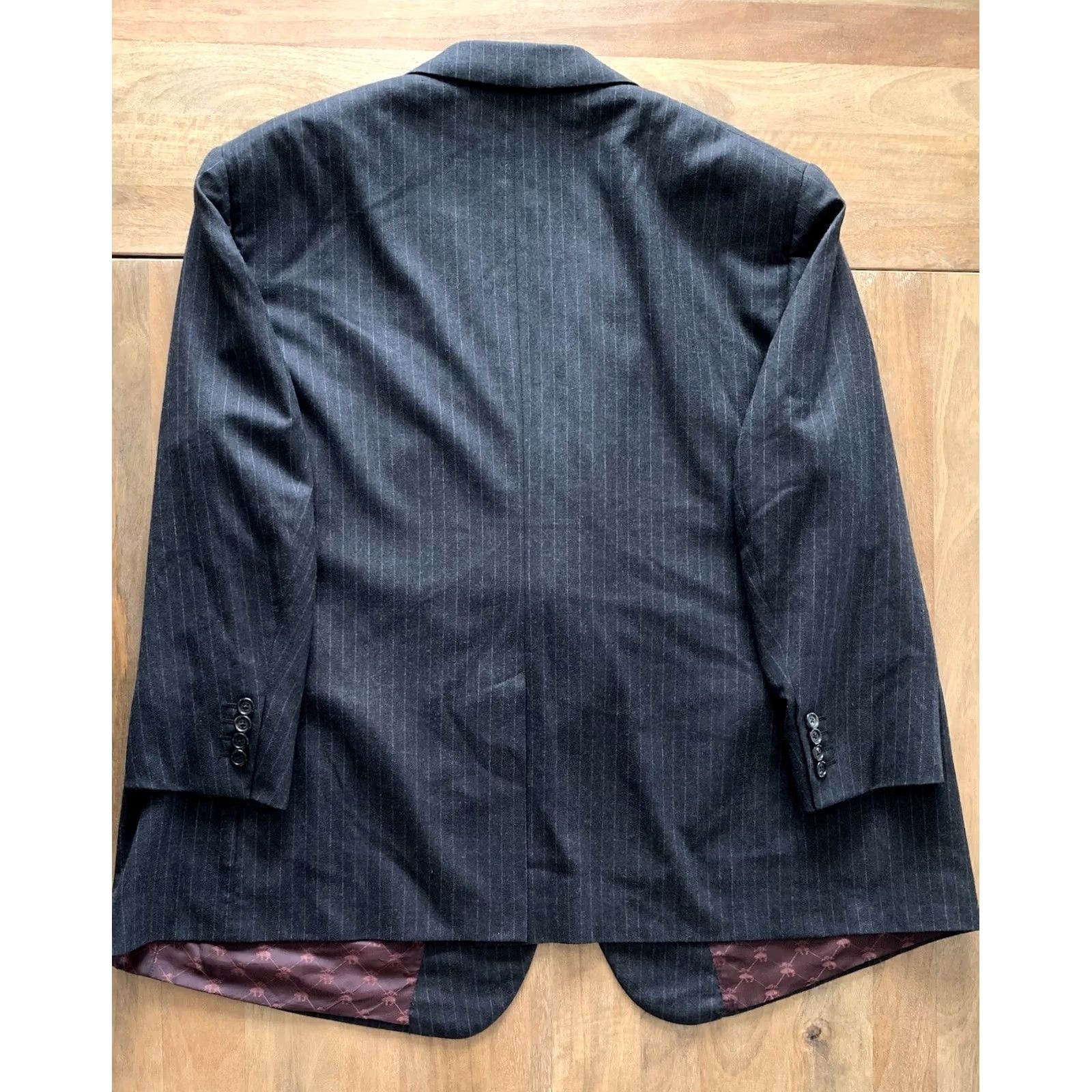 Brooks Brothers Brooks Brothers Blazer Jacket Single-Breasted Notch Wool Gray Pinstripe 54 Regular Mens Vintage Bespoke Hand Tailored Size 54R - 2 Thumbnail