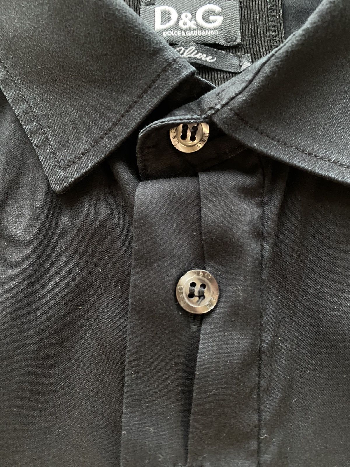 Dolce & Gabbana × Vintage Vintage Dolce & Gabbana D&G Slim Black Shirt Button Up Mini Size US L / EU 52-54 / 3 - 7 Thumbnail
