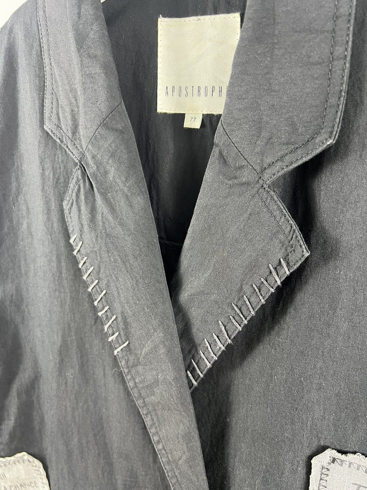 Japanese Brand Unisex 🔥 Apostrophe Patch japan Yohji style long jacket Size US M / EU 48-50 / 2 - 6 Thumbnail