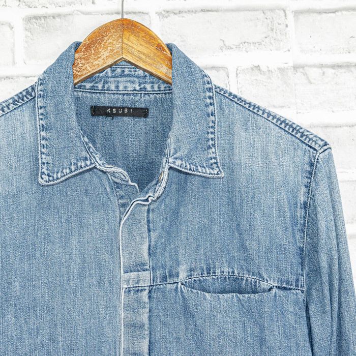 Ksubi Ksubi Button up Denim Shirt light wash long sleeve cotton | Grailed