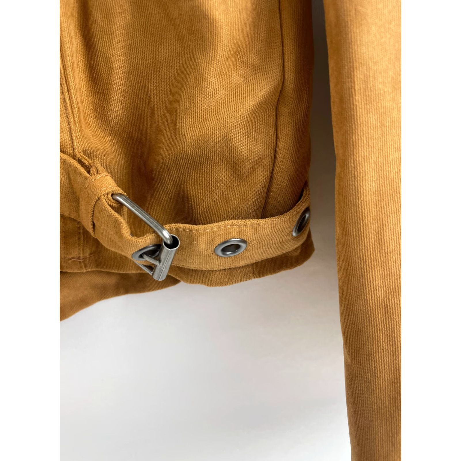 Camel STACCATO Jacket Women's Large Camel Brown Moto Asymmetric Full Zip Belted Jacket Regular Size Type MN | Outdoor Travel Style Motorcycle Coat Size L / US 10 / IT 46 - 6 Thumbnail