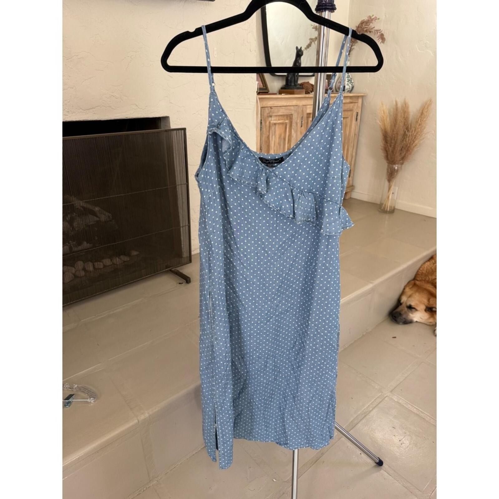 Other Velvet Heart Blue Polka Dot Tencel Ruffle Midi Dress Small Size S / US 4 / IT 40 - 3 Thumbnail