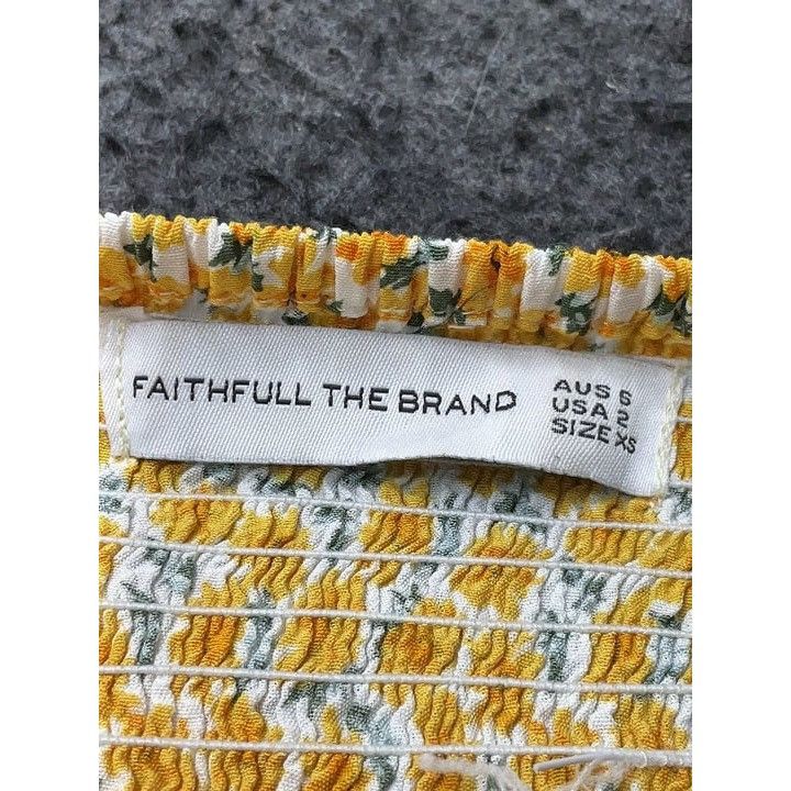 FAITHFULL Faithfull the Brand Lazlo Jumpsuit Boho Floral Smocked Puff Size 27" / US 4 / IT 40 - 9 Thumbnail