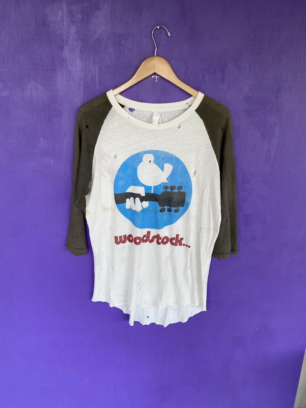 Band Tees Vintage 70s Woodstock music festival raglan t-shirt Size US L / EU 52-54 / 3 - 1 Thumbnail