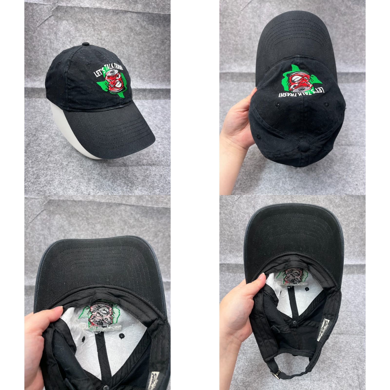 Vintage Headshot Hat Cap Adjustable One Size Black Polyester Blend - Classic Baseball Cap - Unisex Adults - Outdoor Logo - Casual Wear Size ONE SIZE - 8 Thumbnail