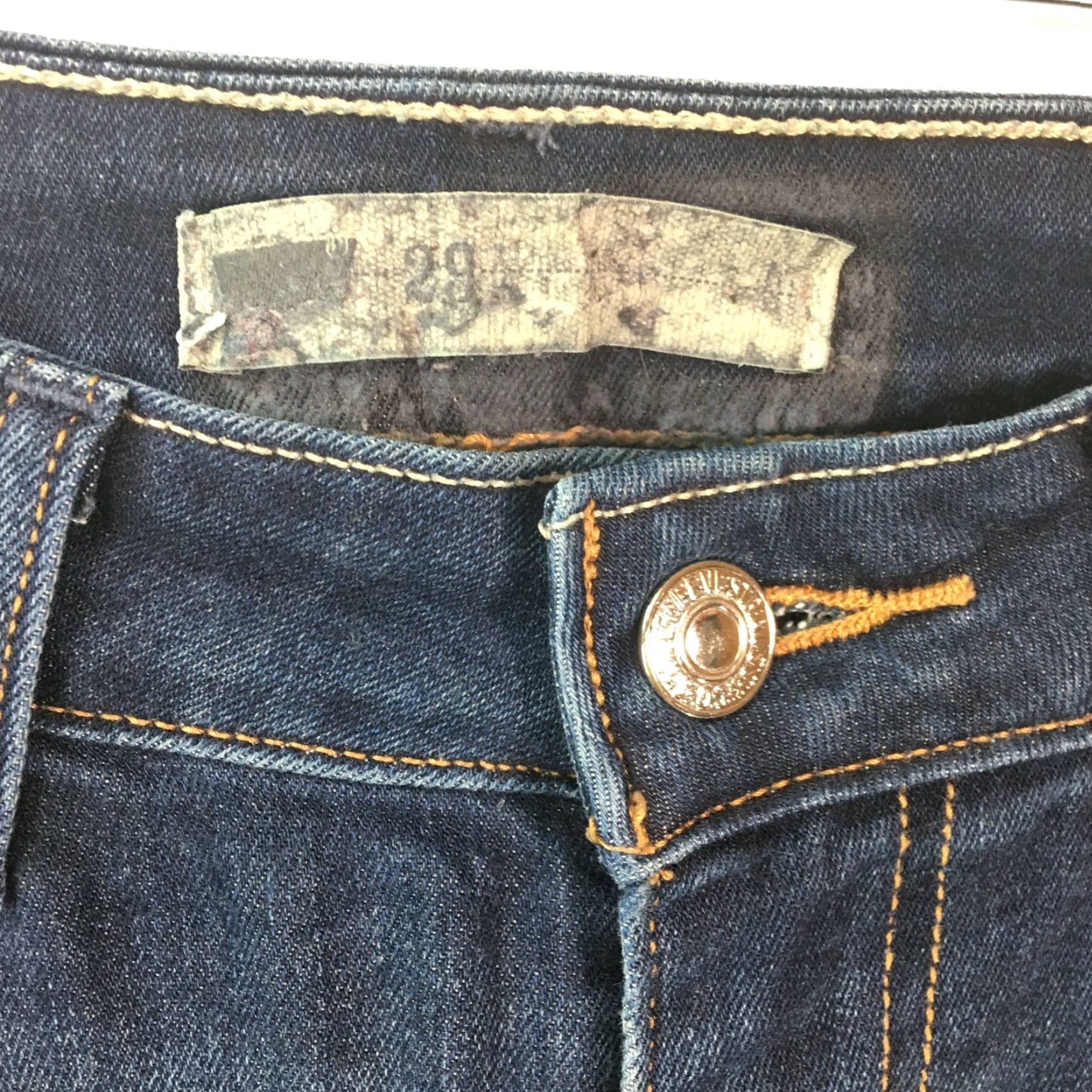 Levi's Levi's Womens Jeans Regular Blue Denim Skinny 29 X 30 Pants Slim 5-Pocket Button Zipper Belt Loops Cotton Polyester Elastane Medium Wash Size 29" - 7 Thumbnail