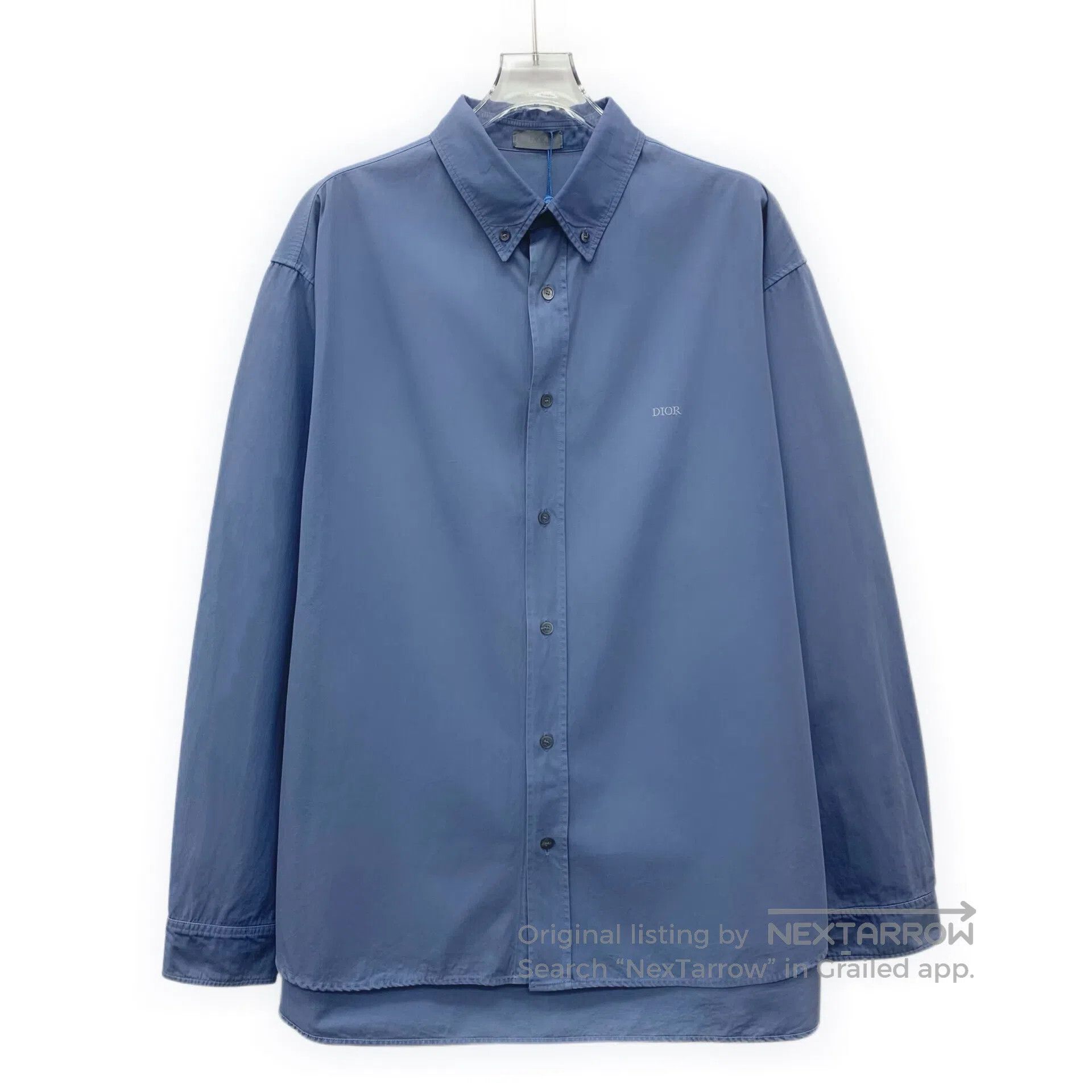 Dior Dior Blue Logo Letter Embroidered Cotton Lapel Single-brea Size S / US 4 / IT 40 - 1 Thumbnail