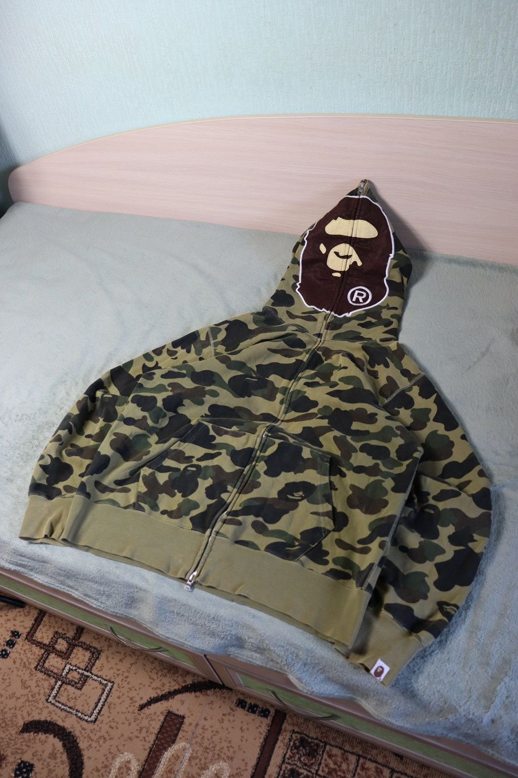 BAPE 1st Camo Ape Head Full Zip Hoodie Rare Size XL