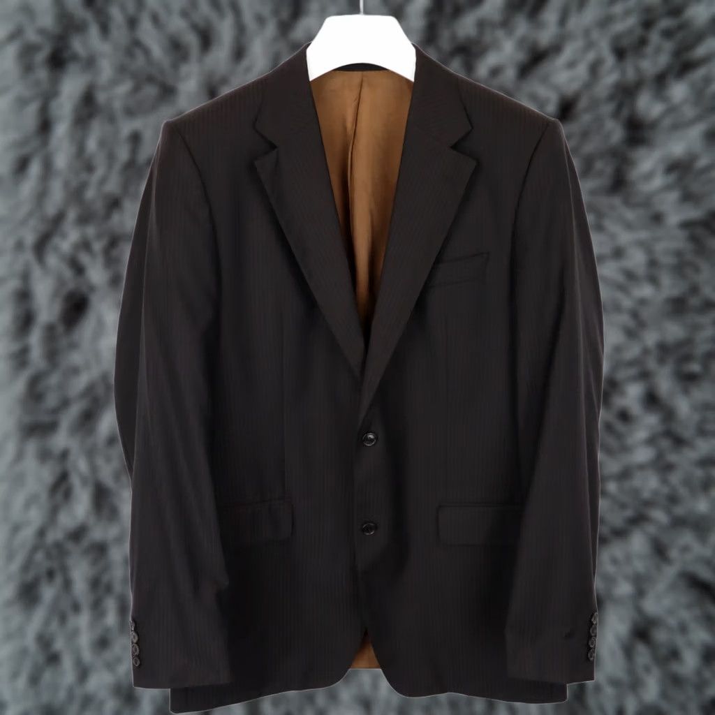 Hugo Boss HUGO BOSS Gable / Vegas Blazer Mens LARGE Pure Wool Formal Striped Blazer Size 42R - 1 Thumbnail