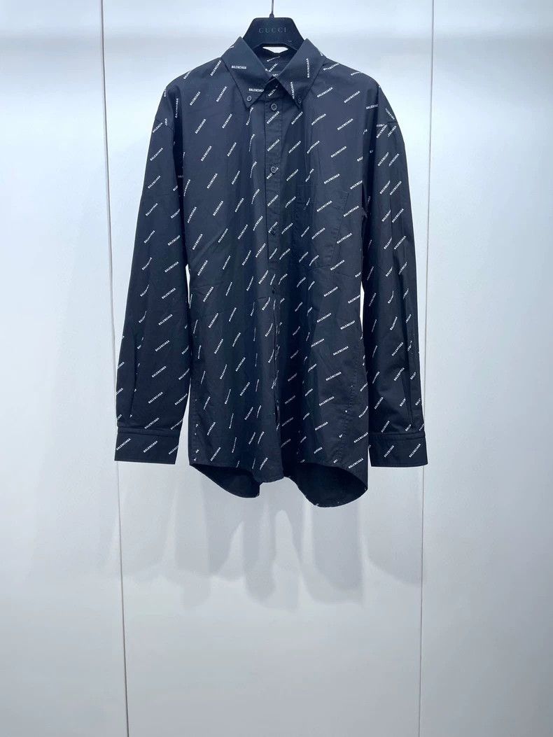 Balenciaga Balenciaga Black Logo Print Shirt - dmc Size US M / EU 48-50 / 2 - 1 Thumbnail