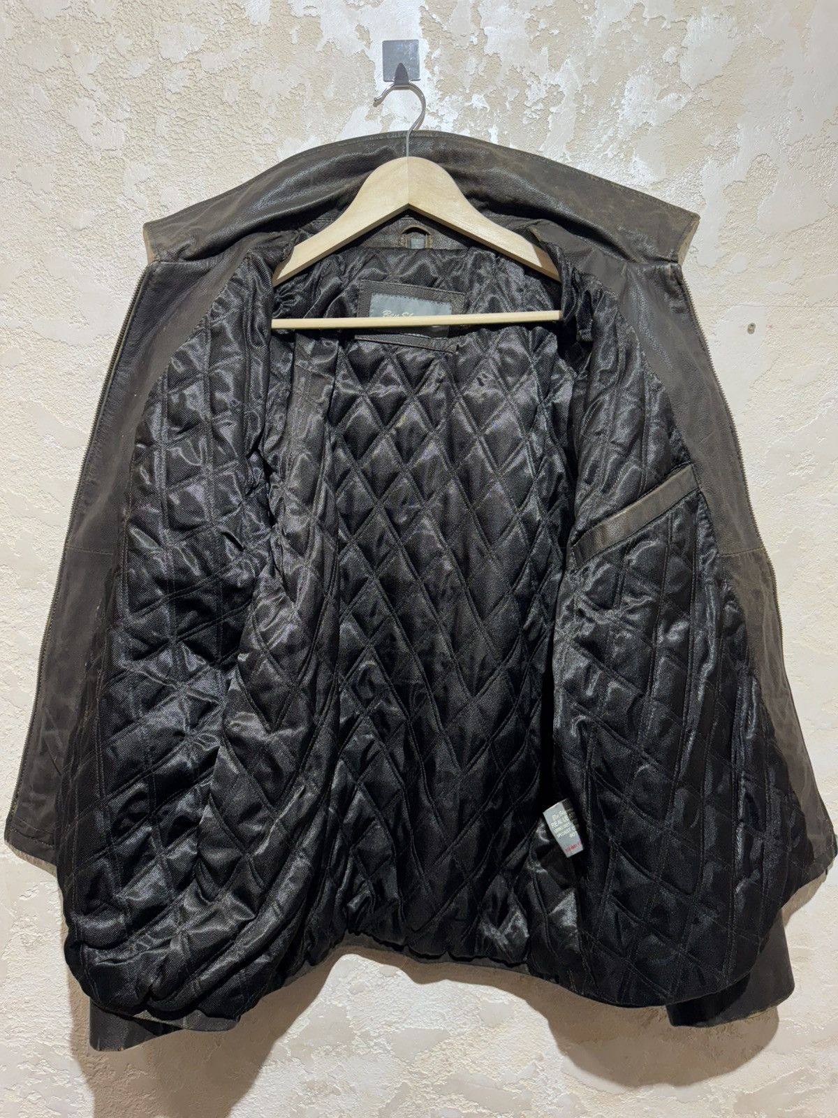 Ben Sherman Ben Sherman Vintage Heavy Faded Leather Jacket Size XL Size US XL / EU 56 / 4 - 18 Thumbnail