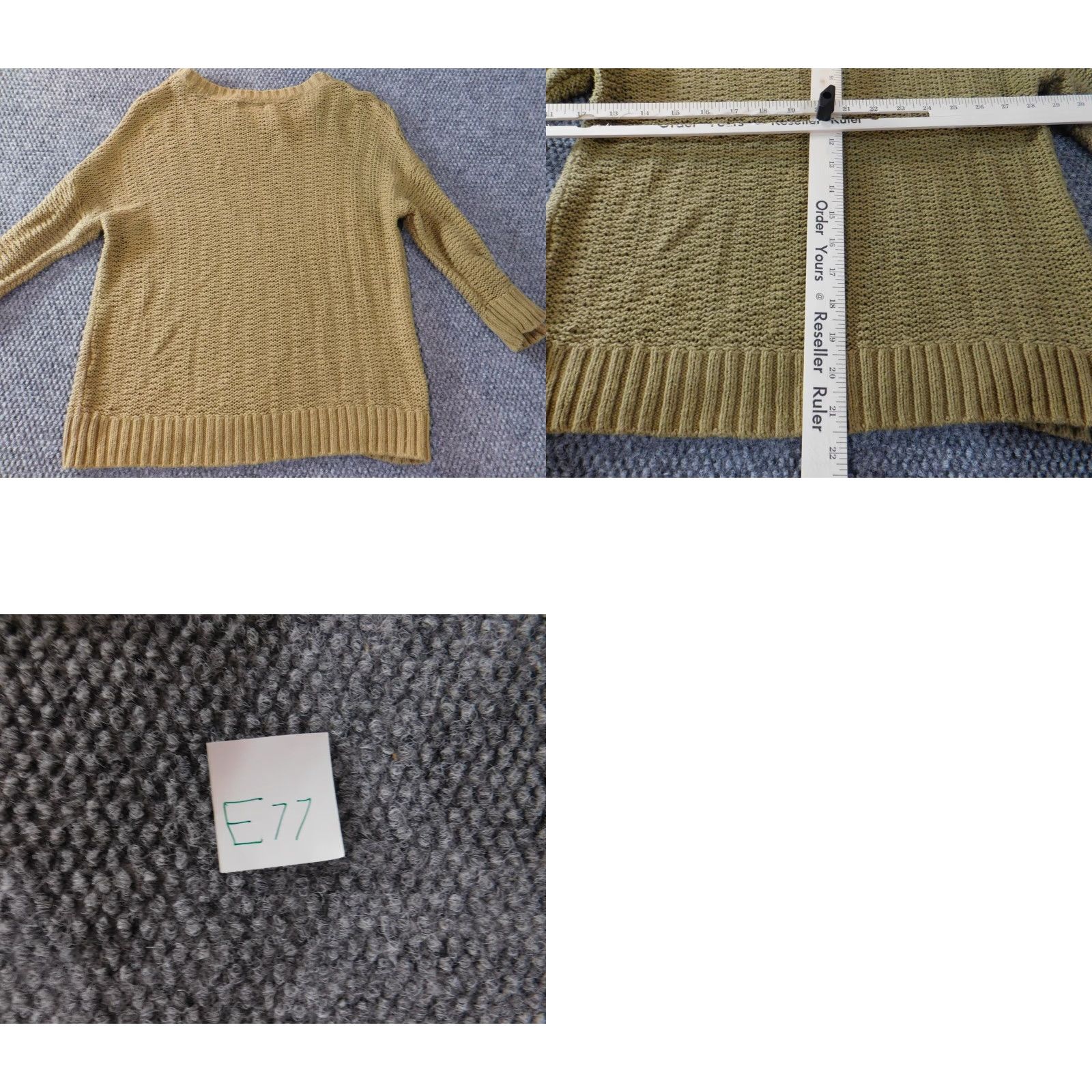 Old Navy Old Navy Womens Sweater Medium Green Pullover Crewneck Stretch Knit Striped Chunky-Knit Raglan Sleeve Bow Button Crew Neck Open Size M / US 6-8 / IT 42-44 - 8 Thumbnail