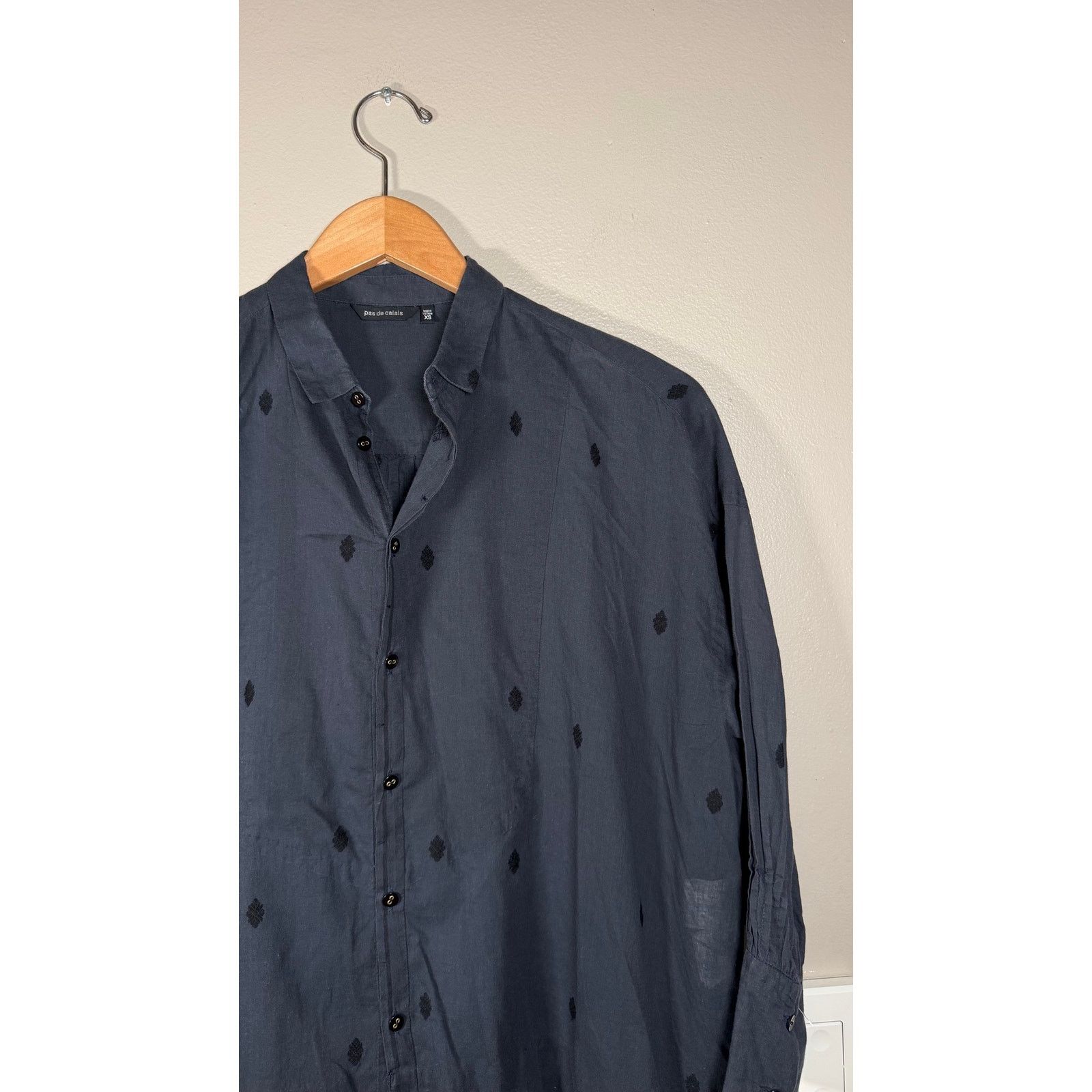 Pas de Calais Pas de Calais Embroidered Diamond Print Blouse size XS Size XS / US 0-2 / IT 36-38 - 7 Thumbnail
