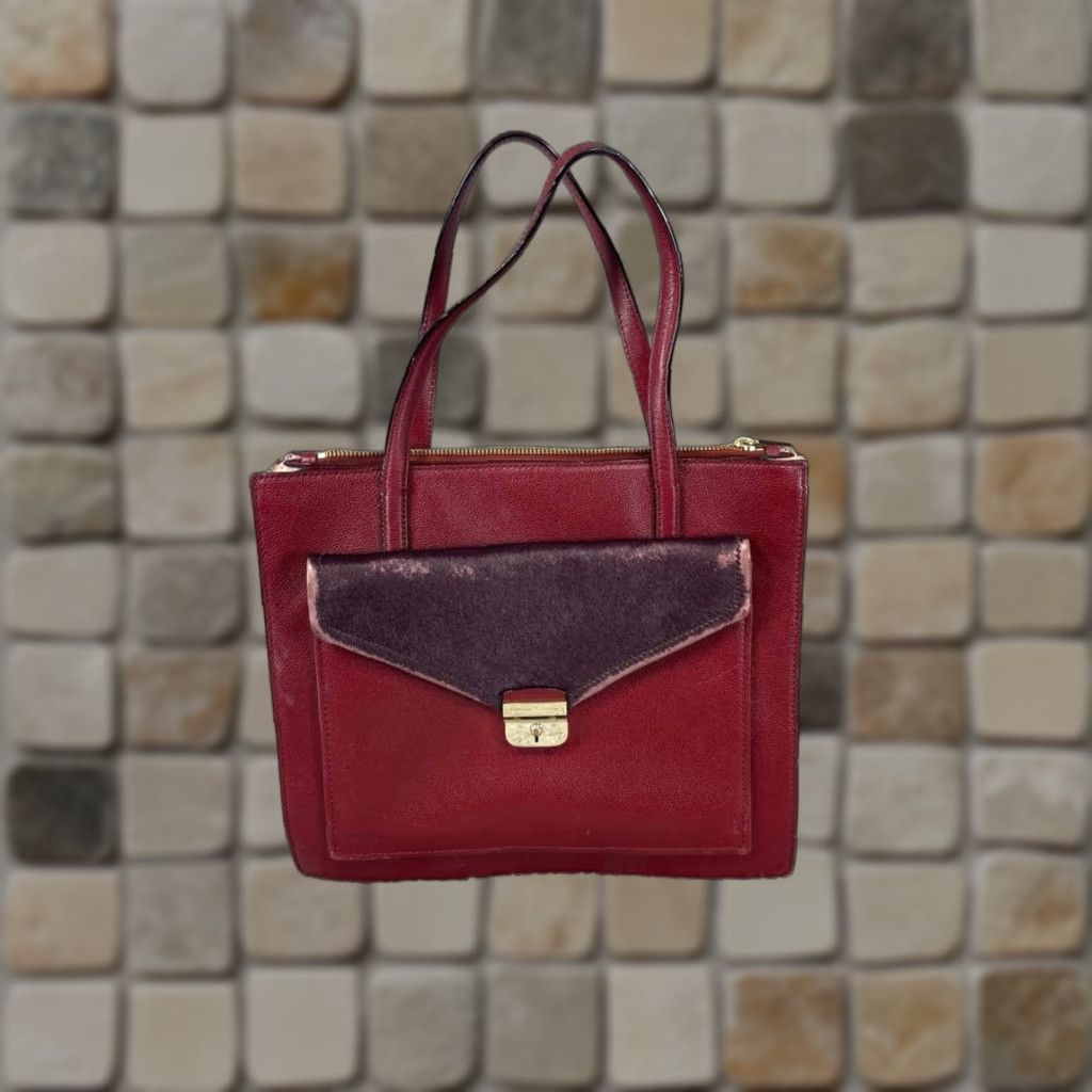 Vintage kate spade new york Satchel Women Zarinah Hyde Place Red Leather Double Handle Strap Satchel Size ONE SIZE - 1 Thumbnail