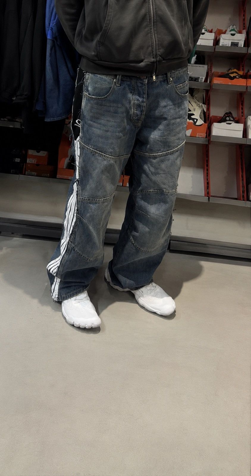 Balenciaga Balenciaga Cut Up Double Waist Baggy Denim Black/Dark
