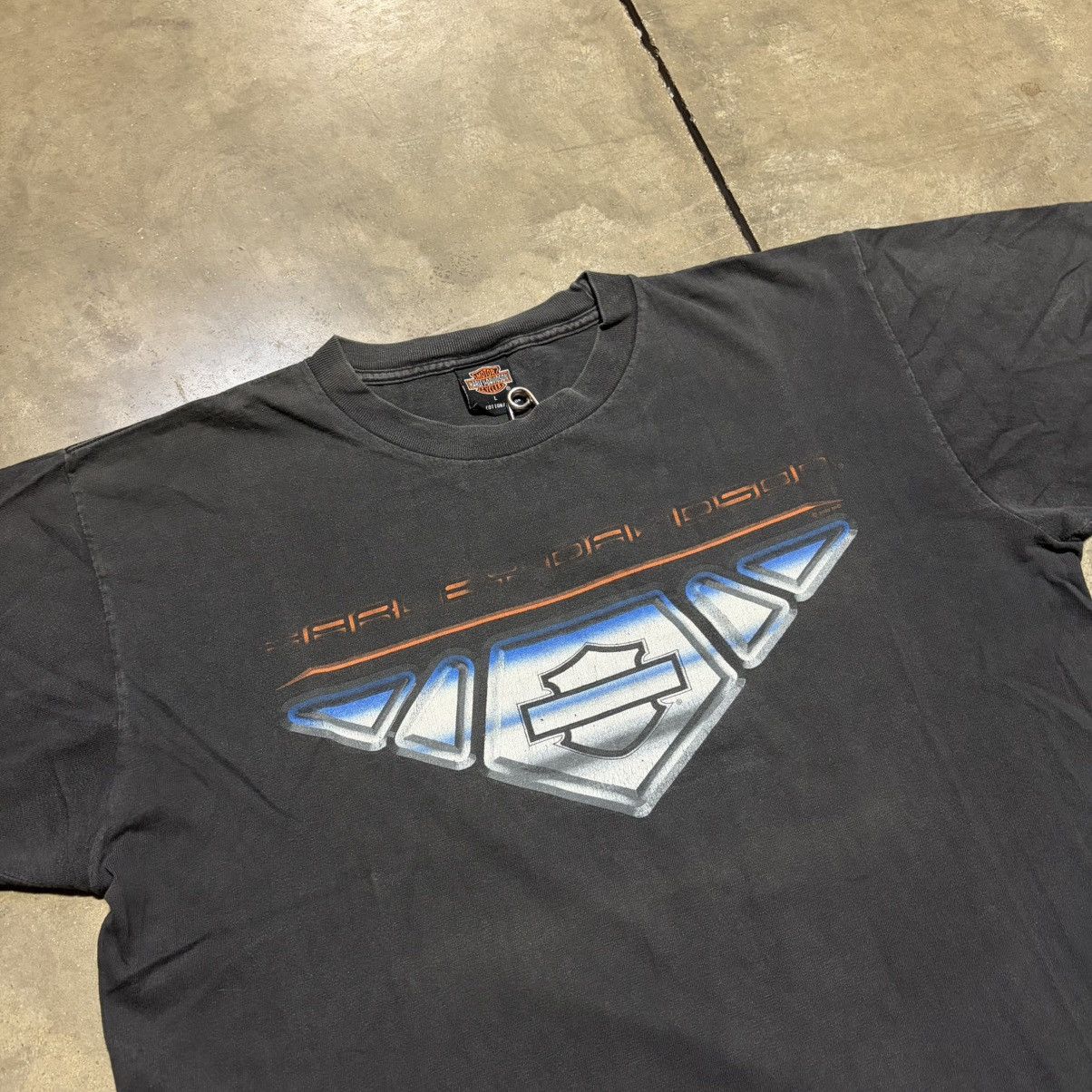 Harley Davidson Vintage Harley Davidson T shirt Biker Chrome Flame Logo Size US L / EU 52-54 / 3 - 4 Thumbnail