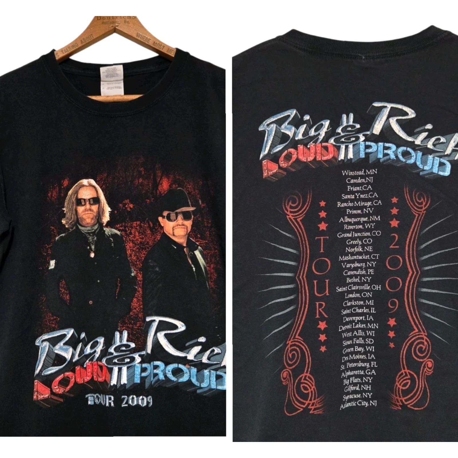 Vintage Big & Rich 2009 Tour T Shirt Loud & Proud Tee Size Small Black Shirt Mens S Black 2009 Tour Tee Size US S / EU 44-46 / 1 - 2 Thumbnail