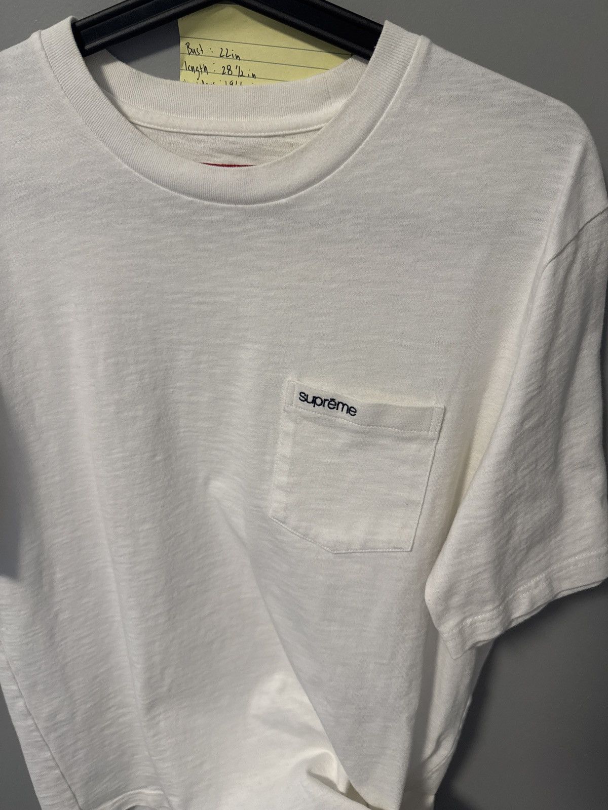 Supreme Supreme Embroidered pocket tee white size M Size US M / EU 48-50 / 2 - 5 Thumbnail