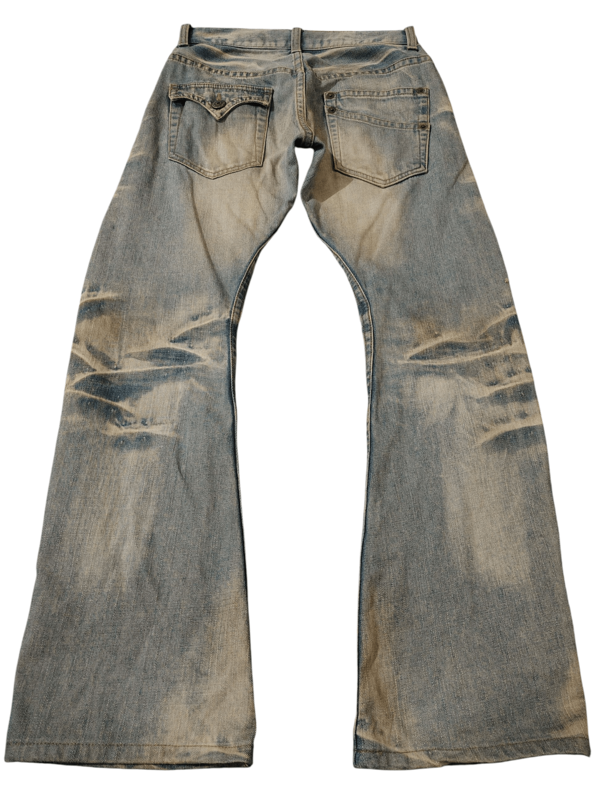 Japanese Brand Rattle Trap Japanese Distressed Denim Flared Jeans Size US 31 - 4 Thumbnail
