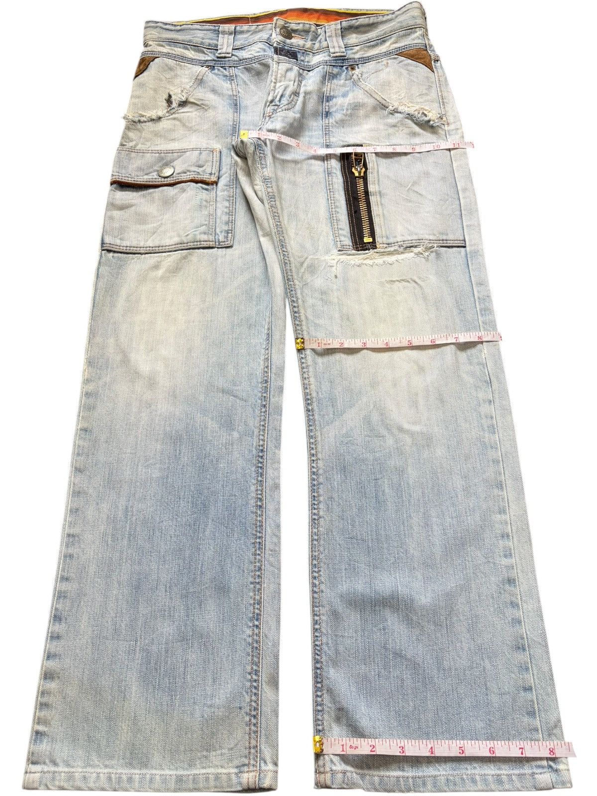 Edwin Vintage Edwin Blue Trip Faded Wash Cargo Distressed Jeans Size US 31 - 8 Thumbnail