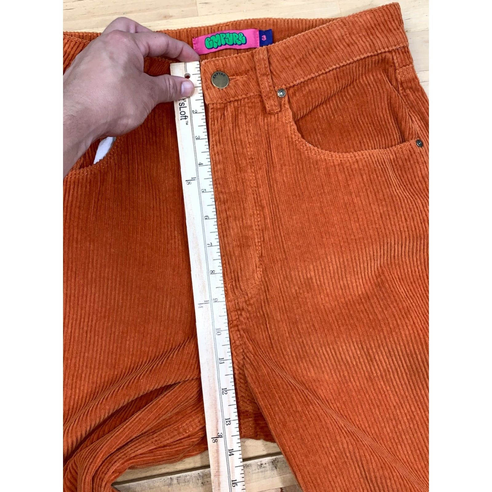 Empyre Empyre Tori Corduroy Pants Womens 3 Orange Corduroy Pants Ankle Baggy 10785 Women Size 26" / US 2 / IT 38 - 7 Thumbnail