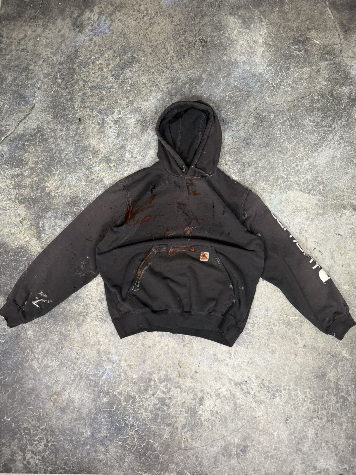 Carhartt × Vintage Vintage Distressed Carhartt Hoodie Size US L / EU 52-54 / 3 - 1 Thumbnail