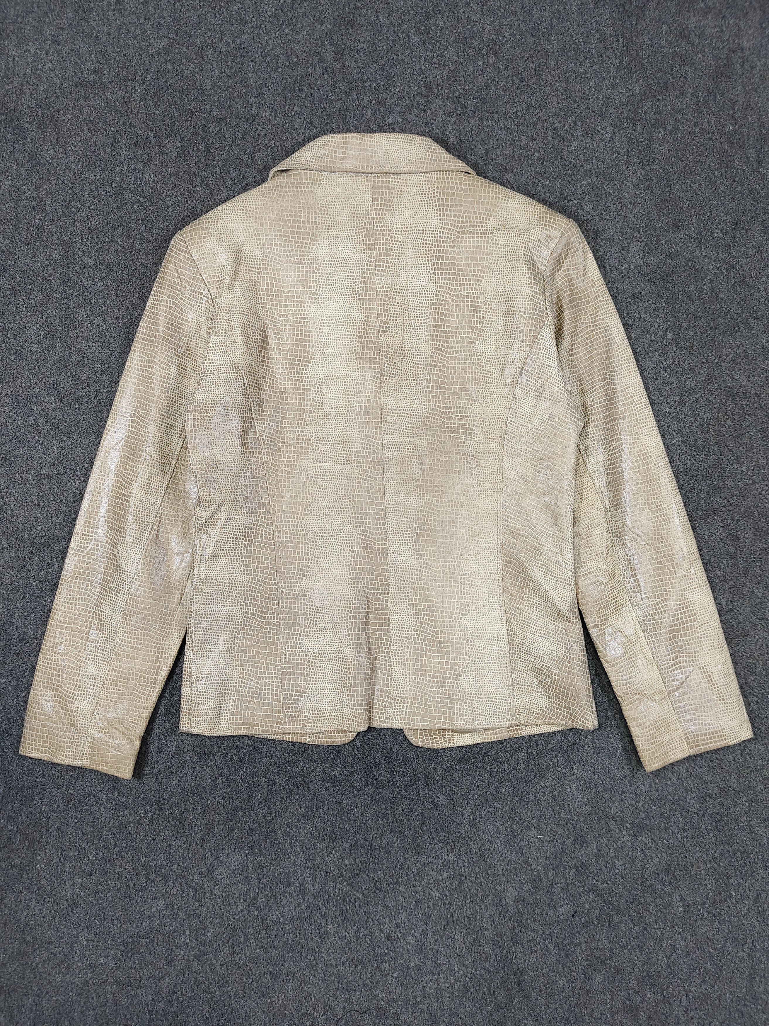Japanese Brand 2000s Tailored Reptile Crocodile Embossed Leather Jacket Size M / US 6-8 / IT 42-44 - 9 Thumbnail
