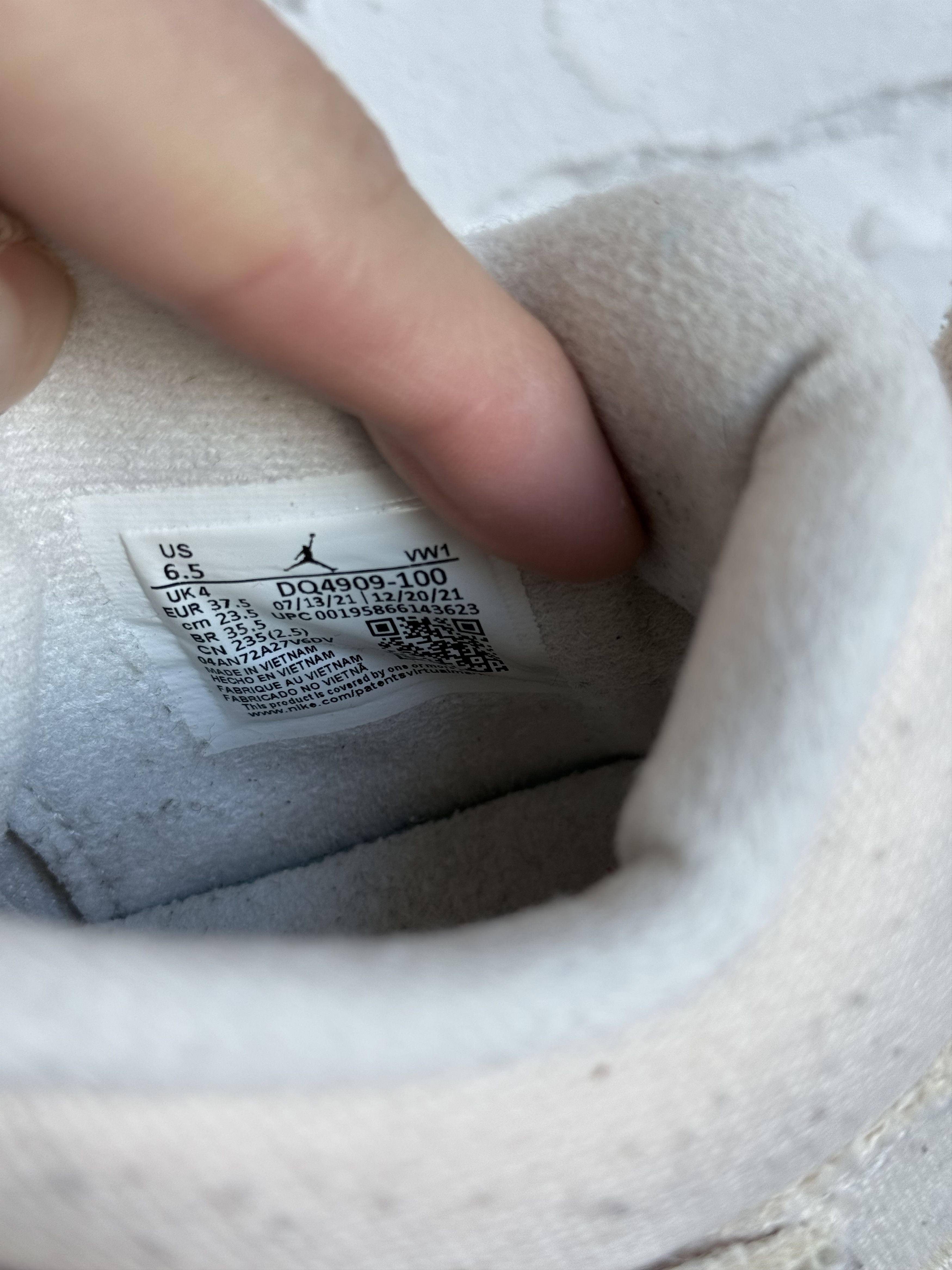 Nike Nike Air Jordan 4 Sail Blank Canvas Cement Grey Size US 6.5 / IT 36.5 - 4 Thumbnail