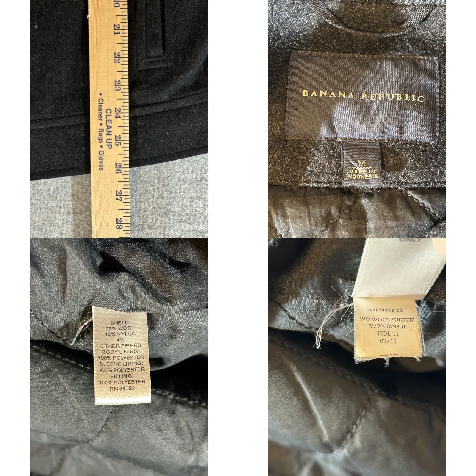 Banana Republic Banana Republic Jacket Mens M Gray Bomber Wool Full Zip Insulated Knit Collar Pockets Button Size US M / EU 48-50 / 2 - 8 Thumbnail