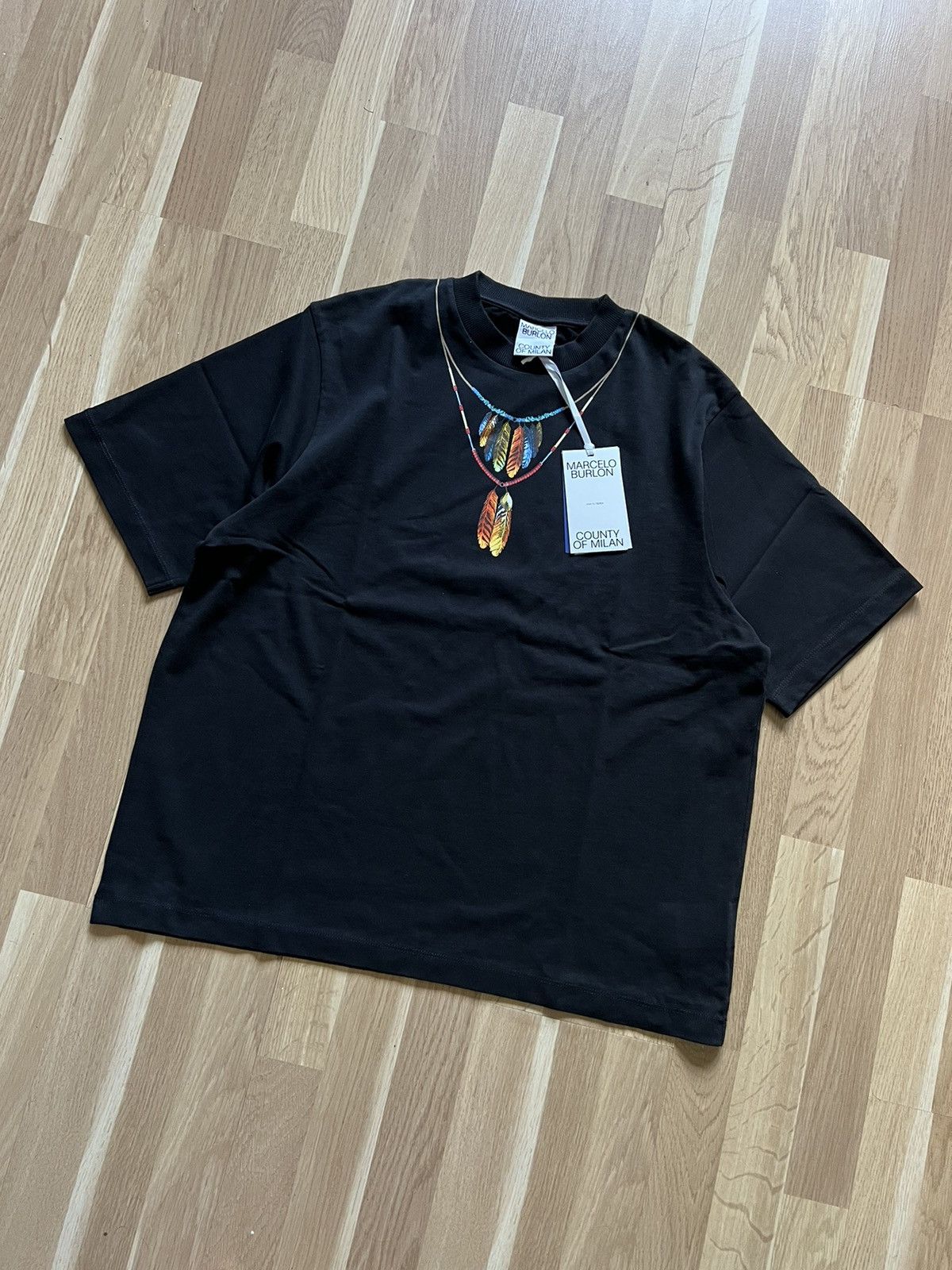 Marcelo Burlon Marcelo Burlon t shirt oversized feathers necklace y2k Size US M / EU 48-50 / 2 - 2 Thumbnail