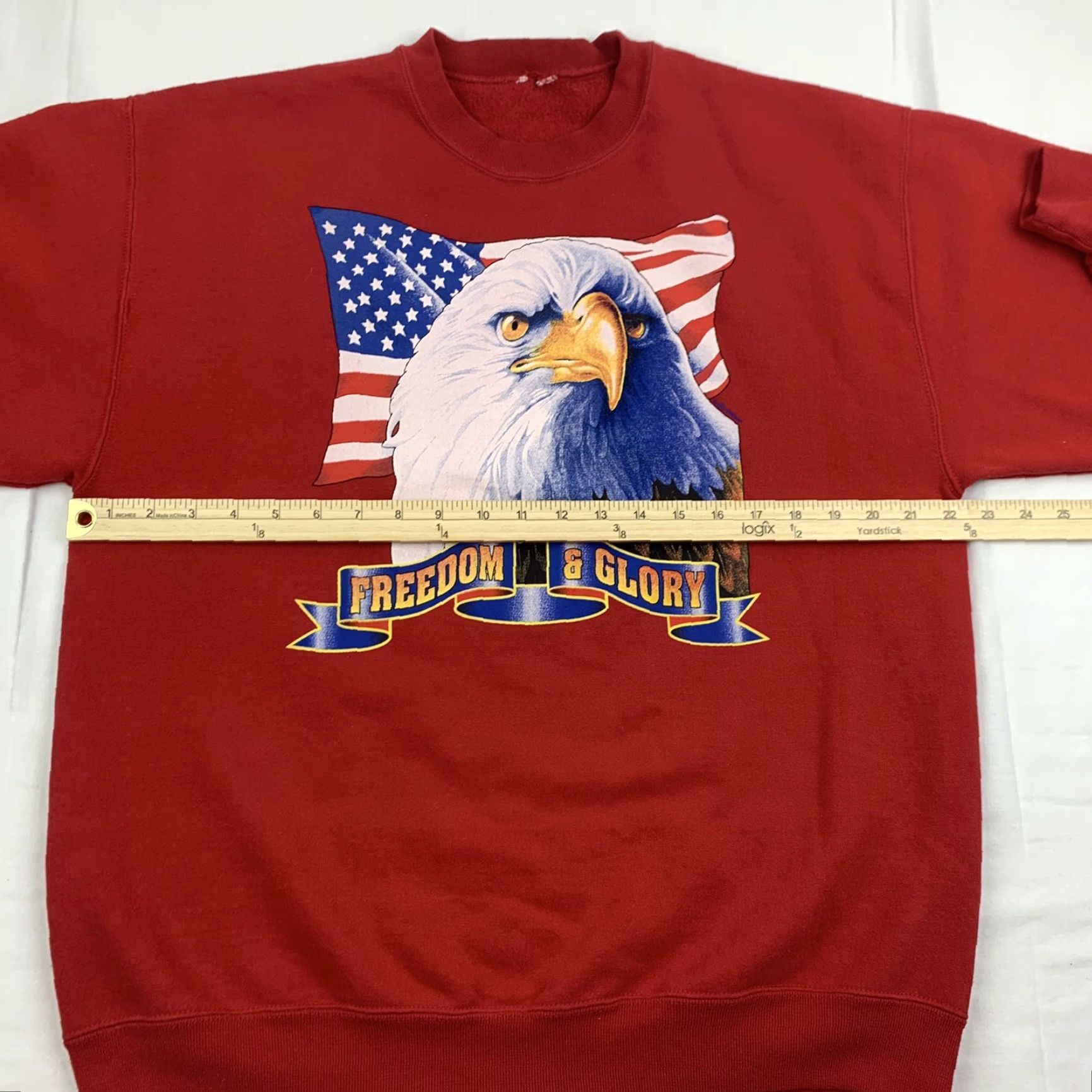 Vintage VINTAGE Freedom and Glory Eagle Sweatshirt Men Red USA Crewneck L Pullover Size US L / EU 52-54 / 3 - 7 Thumbnail
