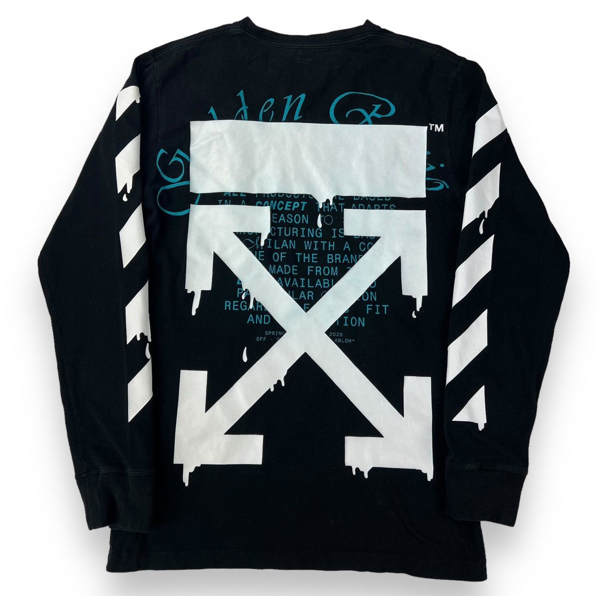 Off-White Off-White Dripping Arrows Black Long Sleeve T Shirt Size US S / EU 44-46 / 1 - 4 Thumbnail
