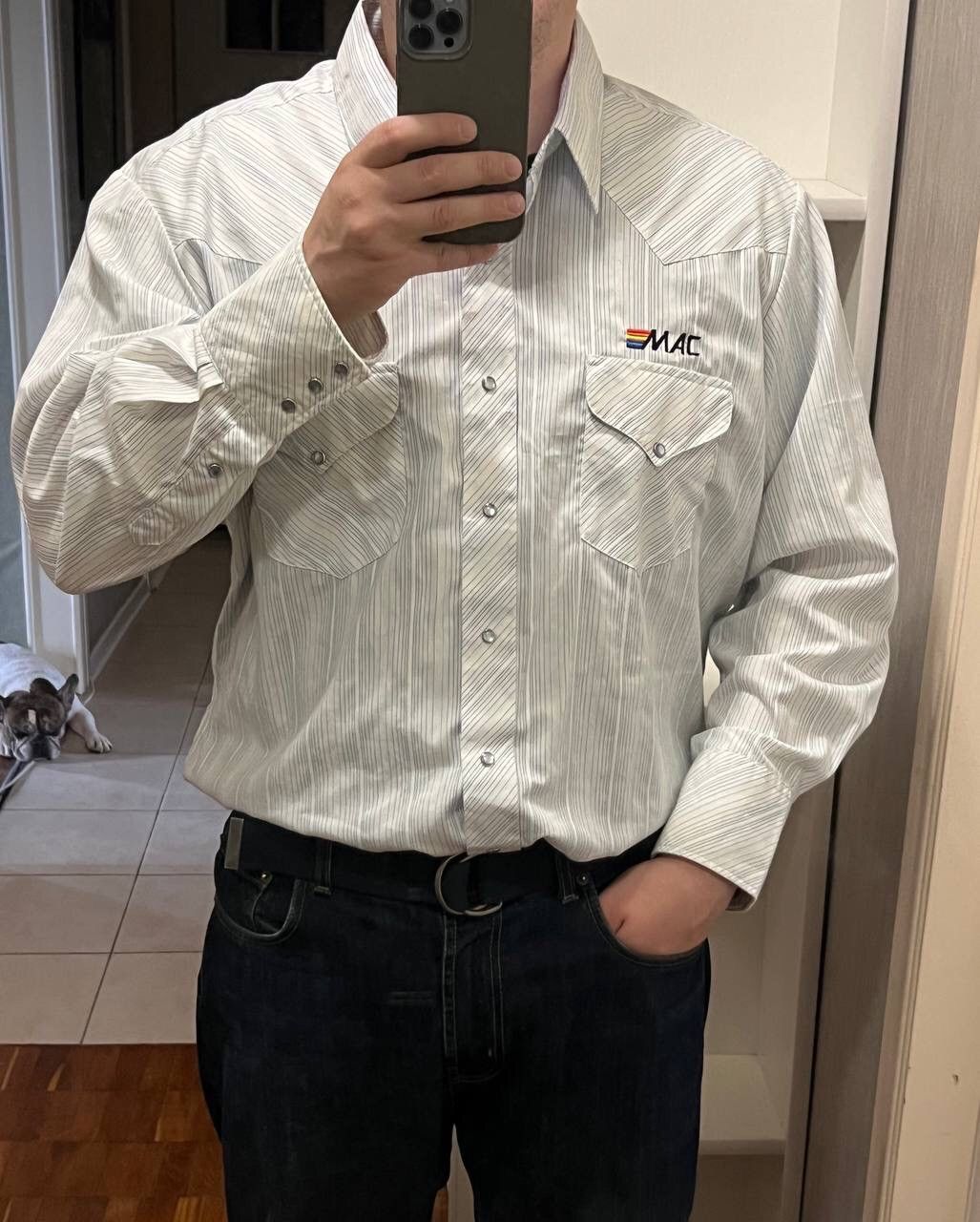 Apple × Vintage 80's 90's Vintage Apple Mac Button Down Shirt Rainbow Logo Size US XL / EU 56 / 4 - 13 Thumbnail