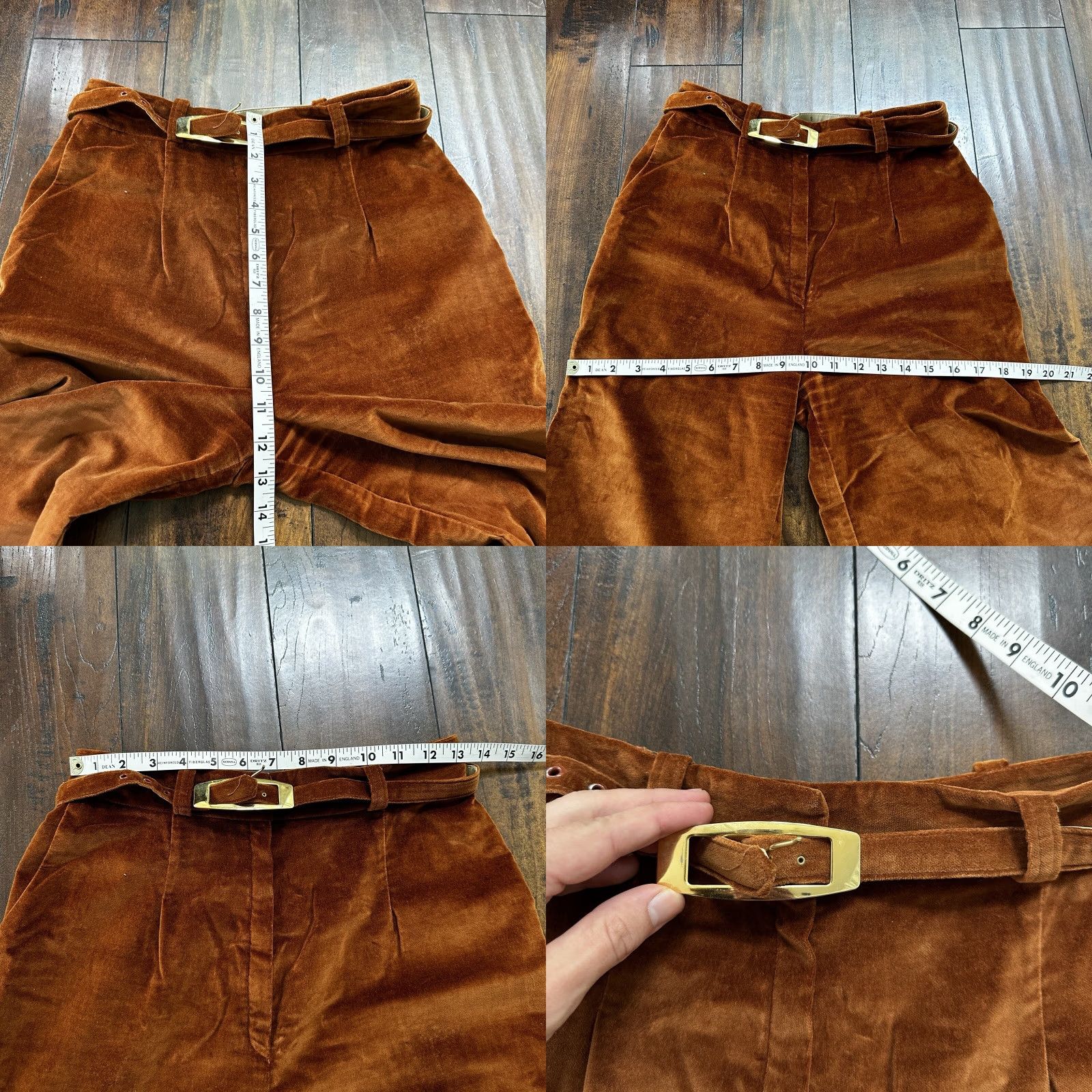 Velour VINTAGE Alpaq California Pants High Waist Velour Flared 1970s Brown 26x31 Women’s 80s Rockabilly Mens? (Gender at end) Size 30" / US 8 / IT 44 - 8 Thumbnail